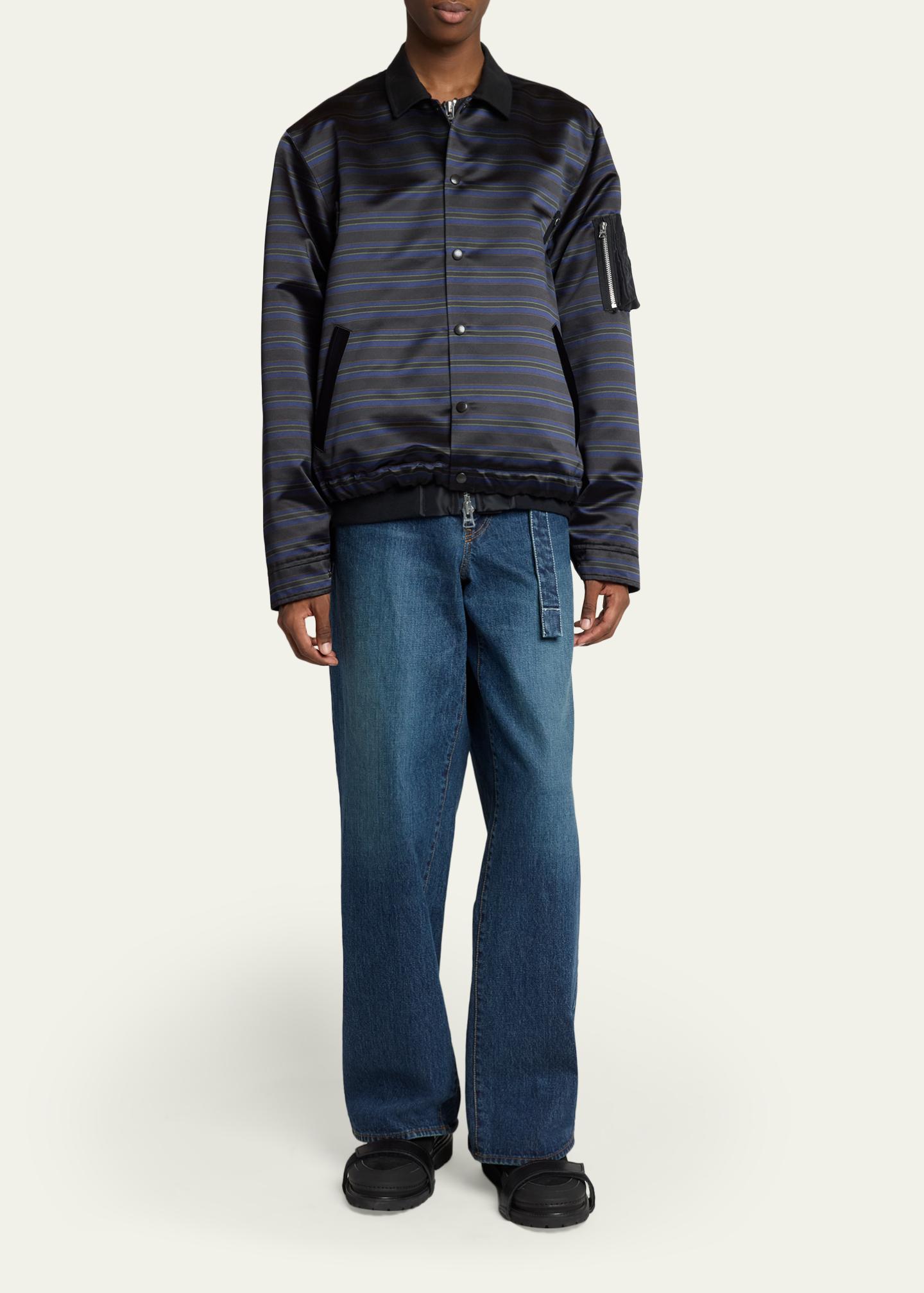 sacai Men's Multi-Stripe Satin Blouson Jacket - Bergdorf Goodman