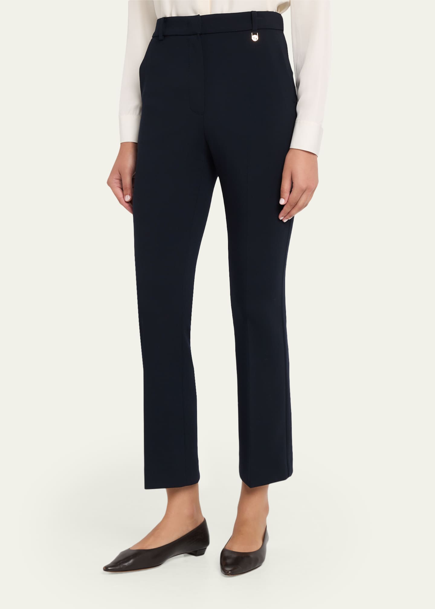 max mara cigarette pants | Woman - Stretch wool trousers - Navy Stretch pure woollen cloth trousers Slim Max Mara Stretch Wool Cigarette