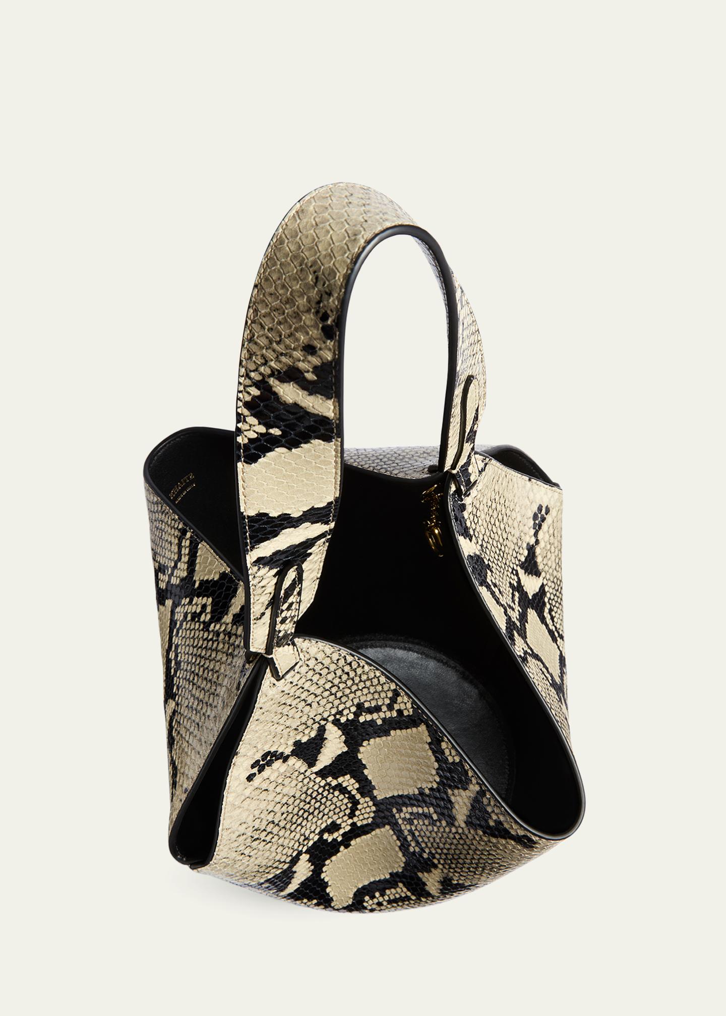 Khaite Lotus Mini Python-Embossed Leather Tote Bag - Bergdorf Goodman