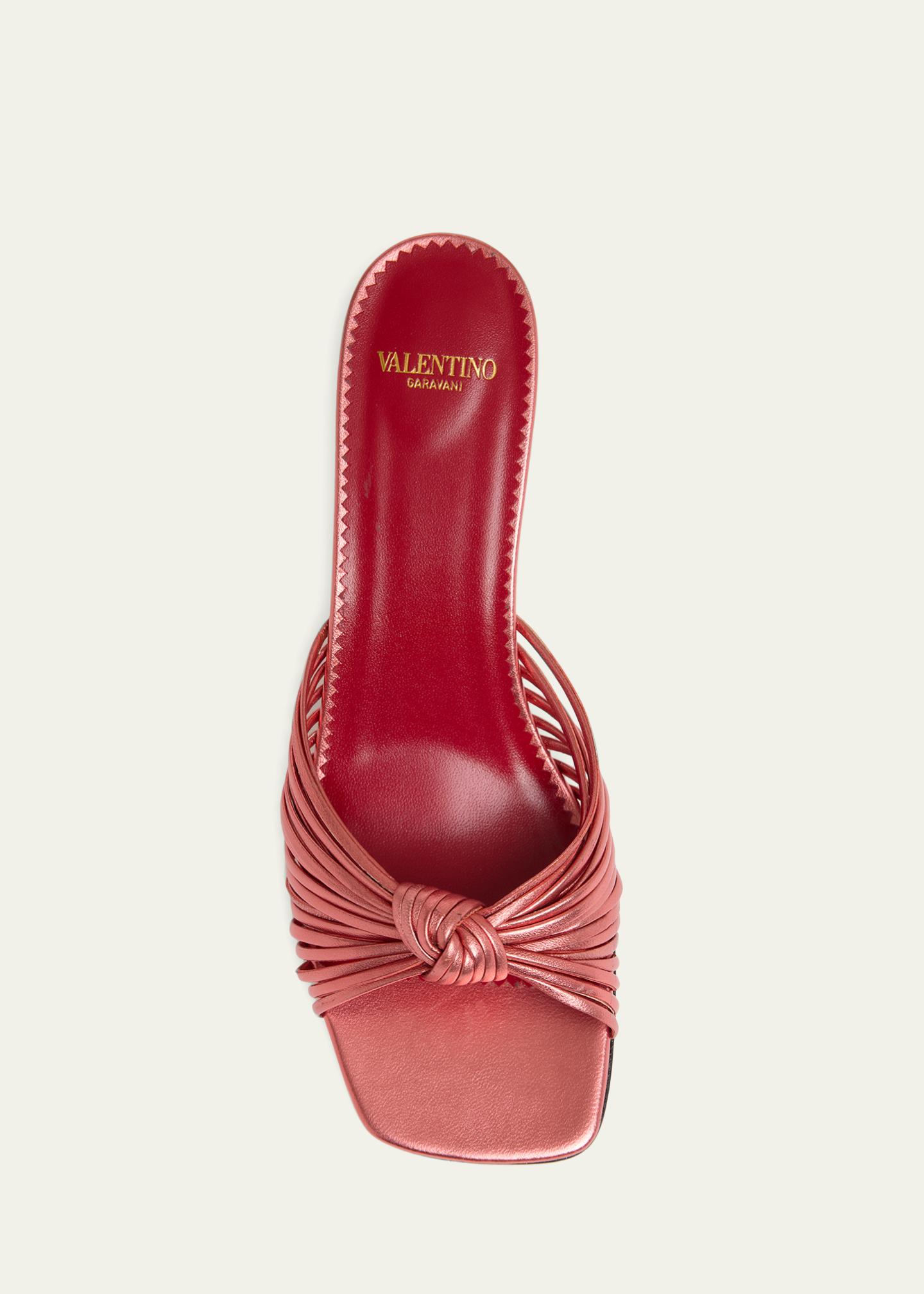 Valentino Garavani 60mm Metallic Nappa Leather Mule Sandals