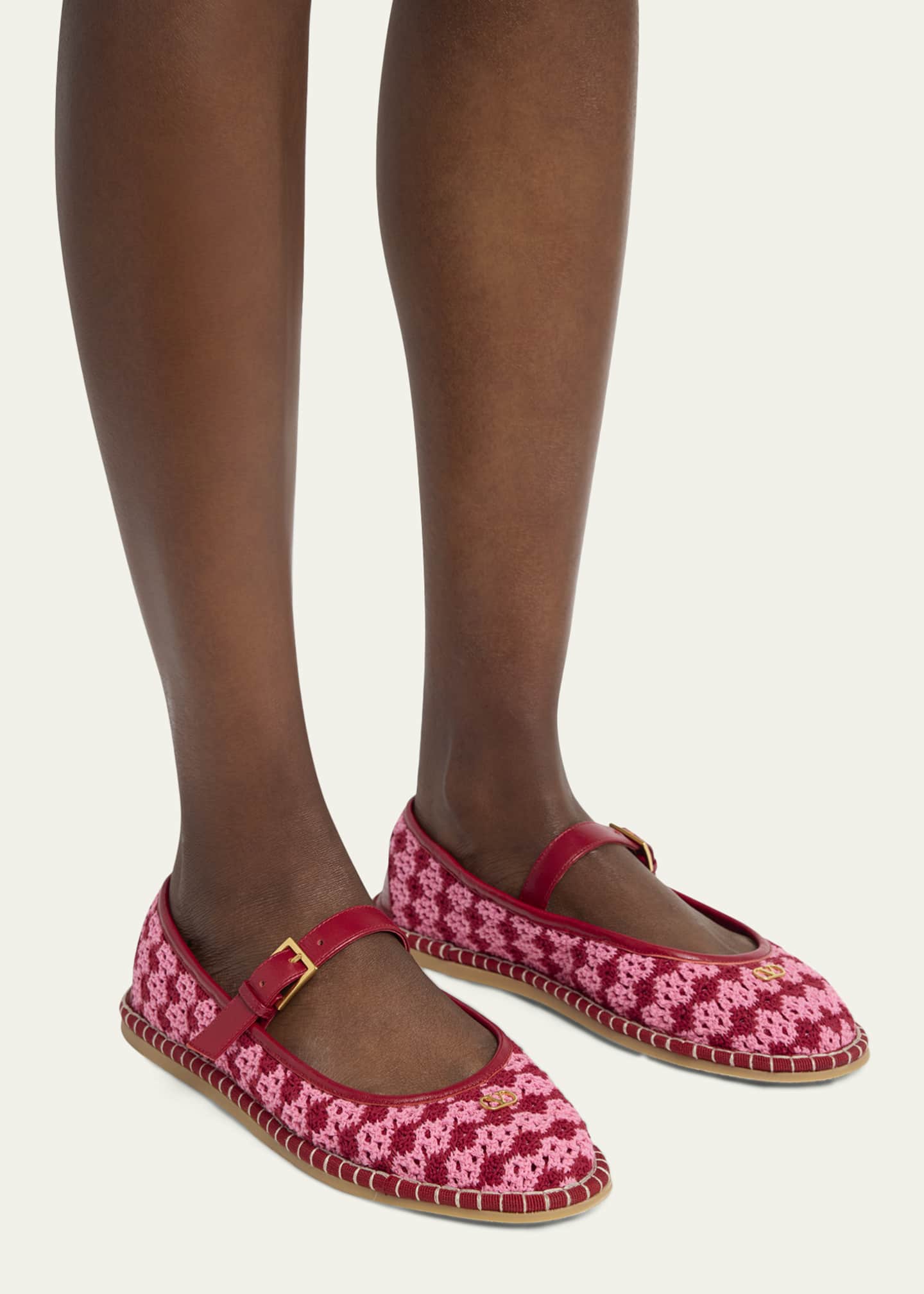 Valentino Garavani Crochet Mary Jane Ballerina Flats - Bergdorf