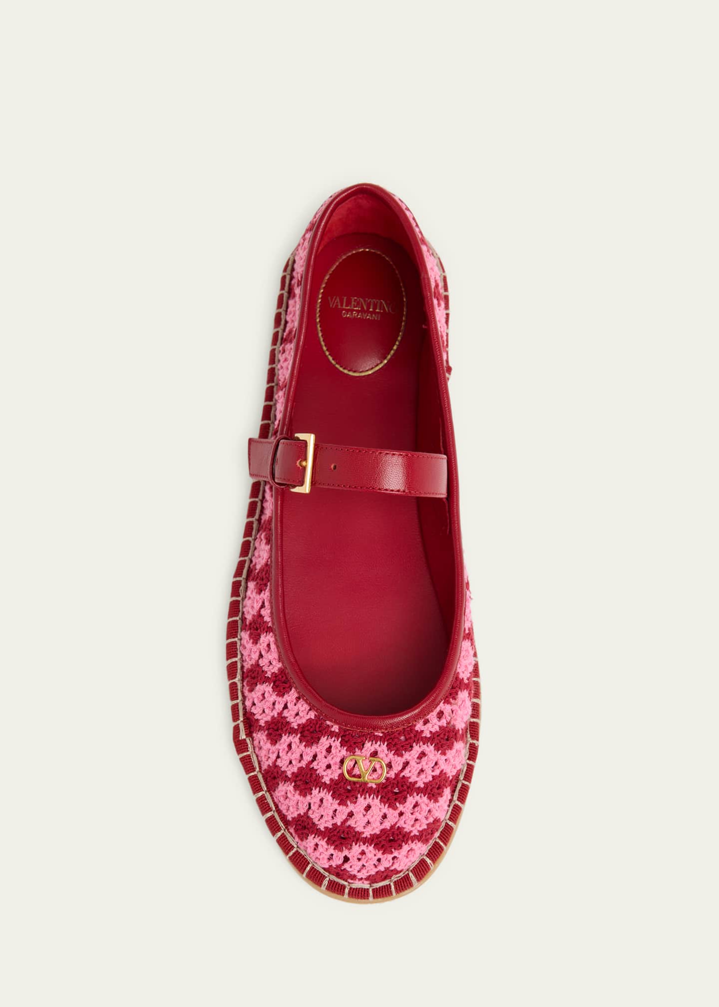Valentino Garavani Crochet Mary Jane Ballerina Flats - Bergdorf