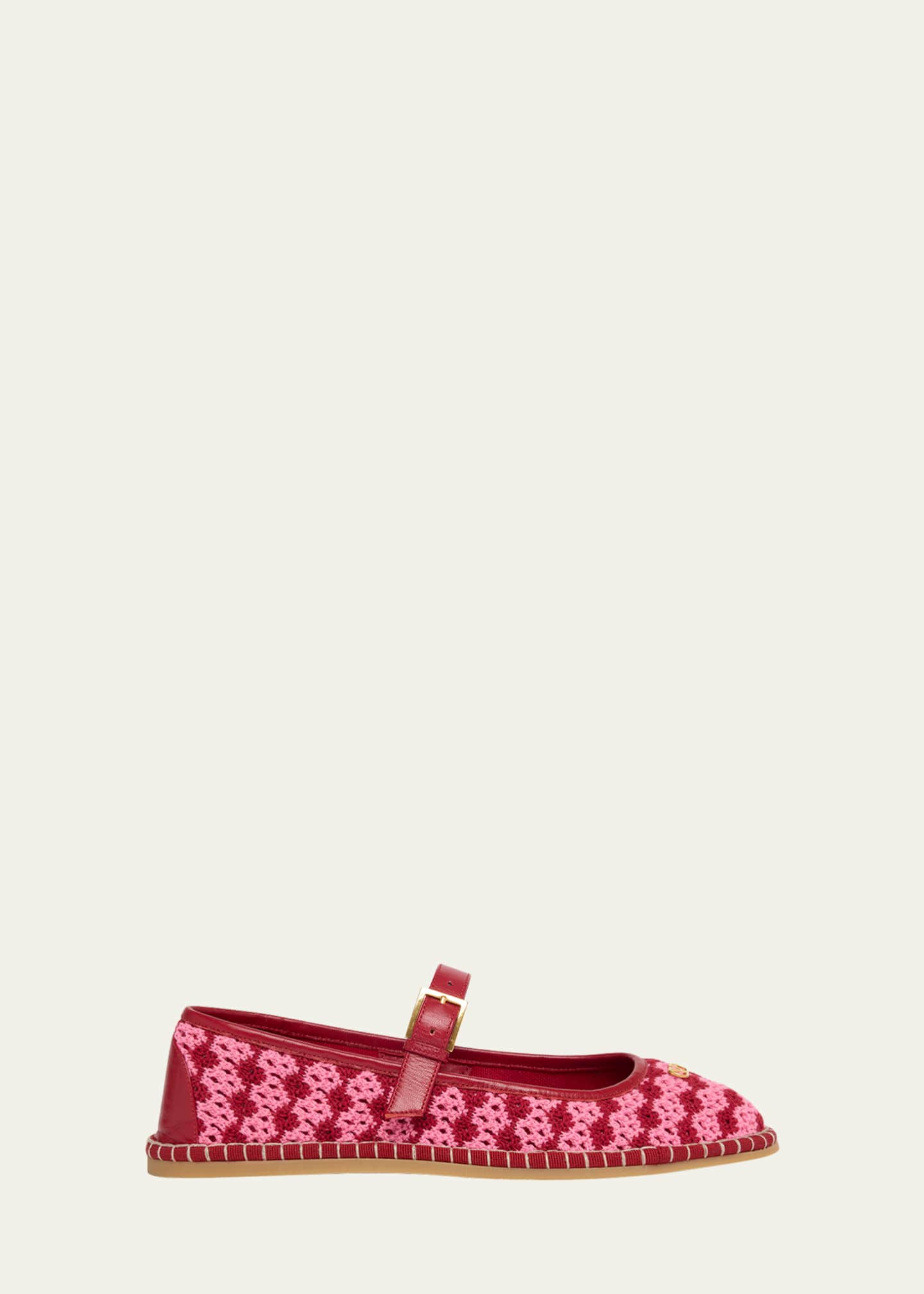 Valentino Garavani Crochet Mary Jane Ballerina Flats - Bergdorf
