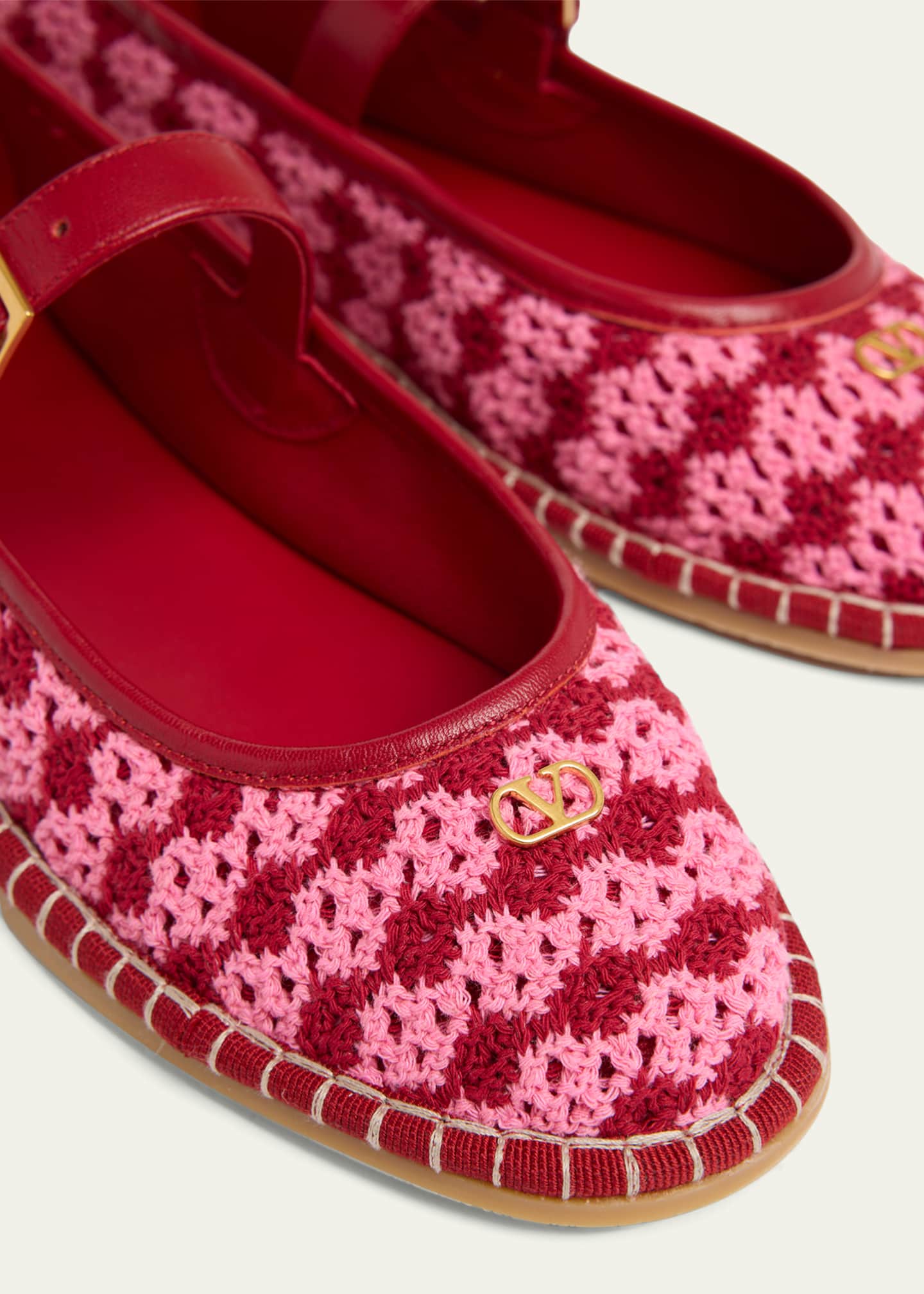 Valentino Garavani Crochet Mary Jane Ballerina Flats - Bergdorf