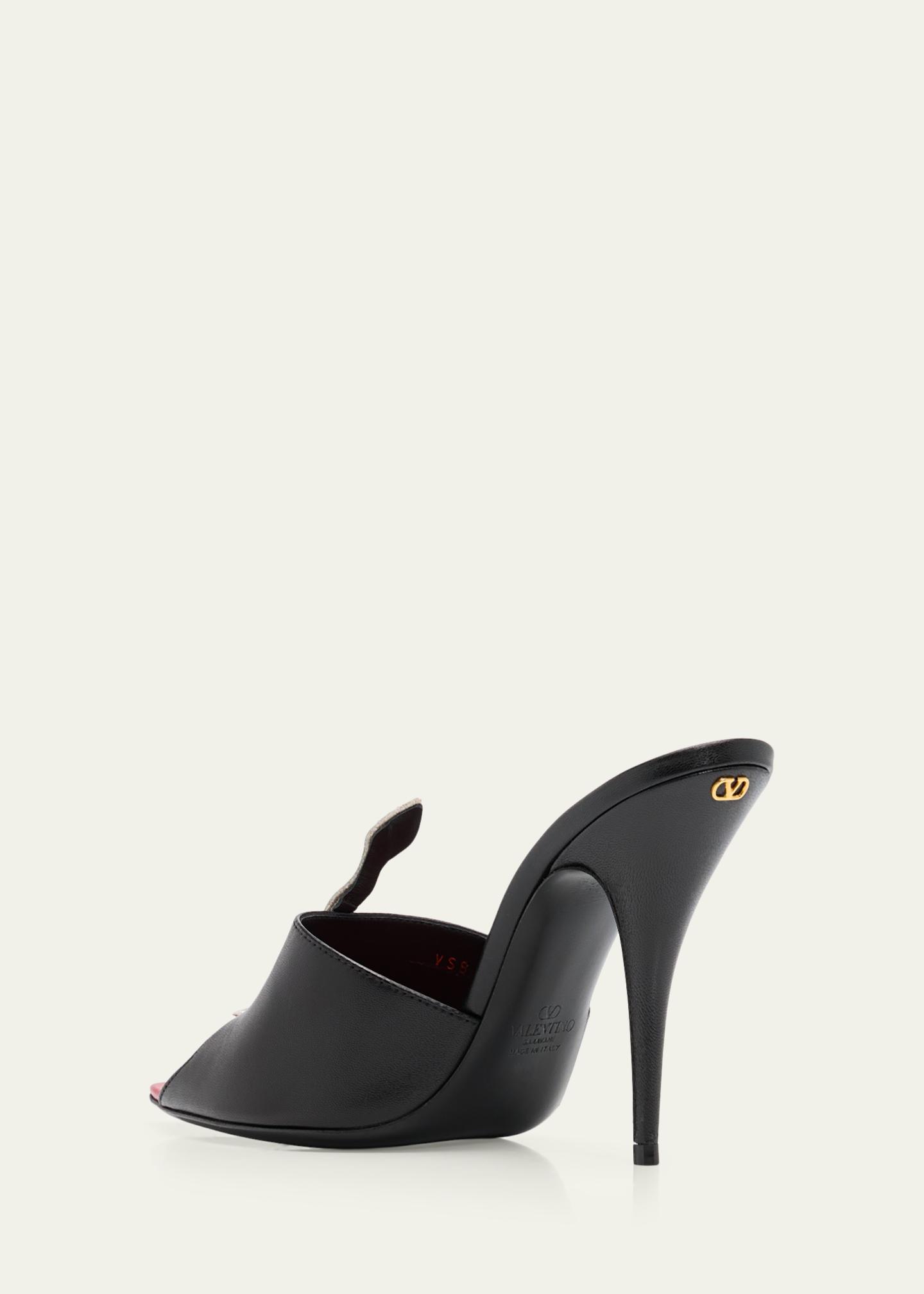 Valentino Garavani 105mm Strass Snake Leather Mule Pumps 