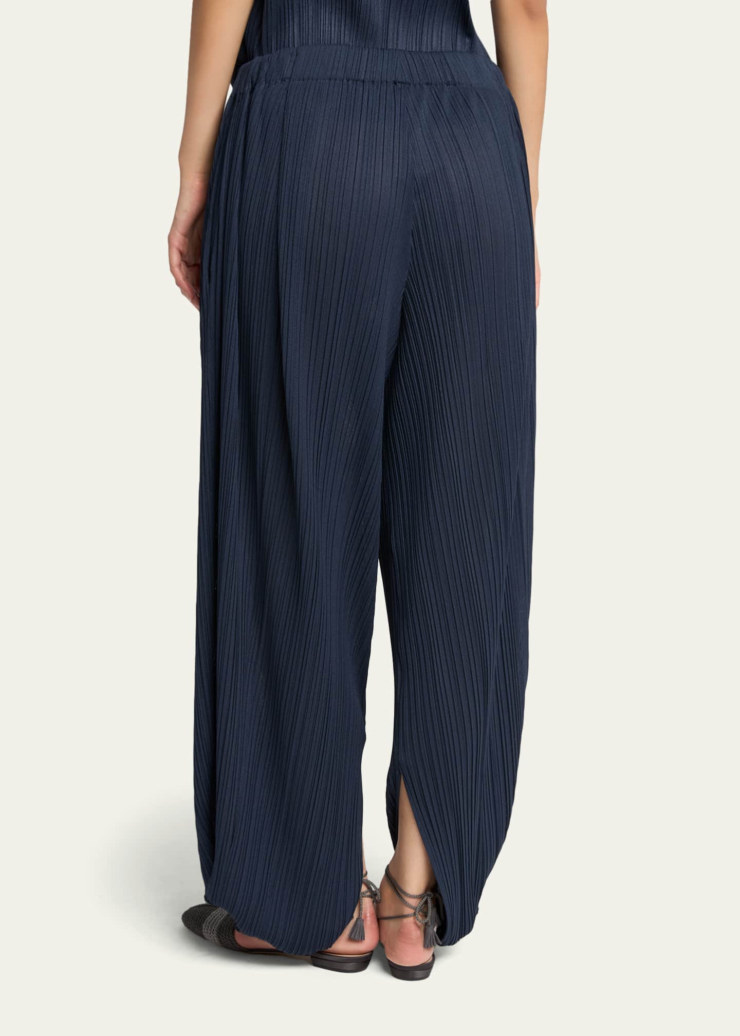 Giorgio Armani Plisse Balloon-Leg Split-Hem Trousers - Bergdorf