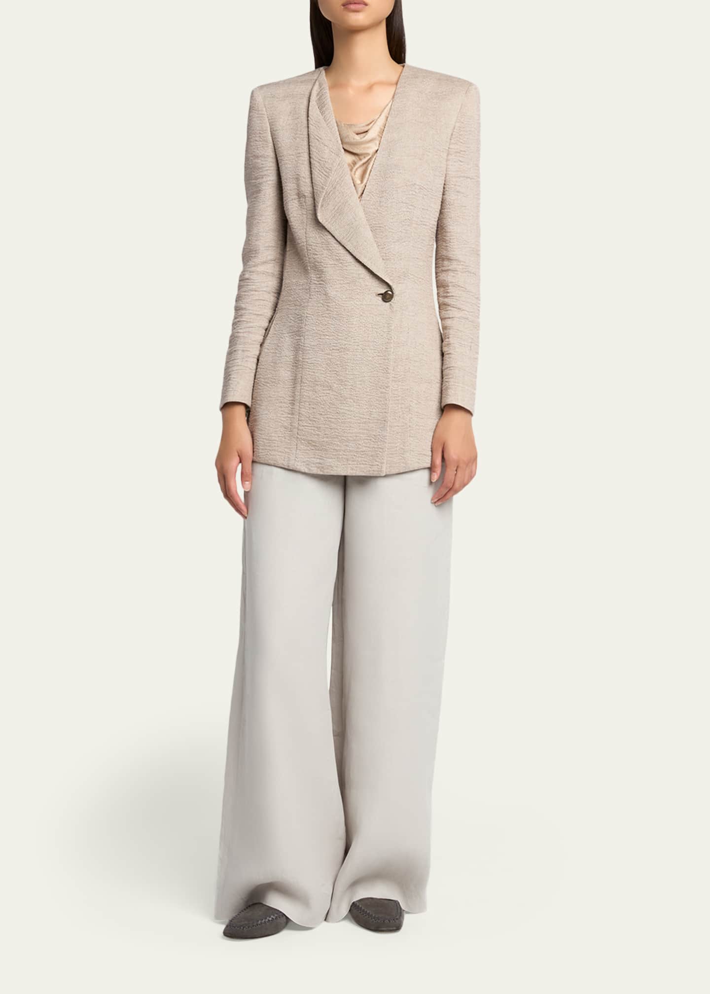 Giorgio Armani Linen Crepe Double-Breasted Jacket - Bergdorf Goodman