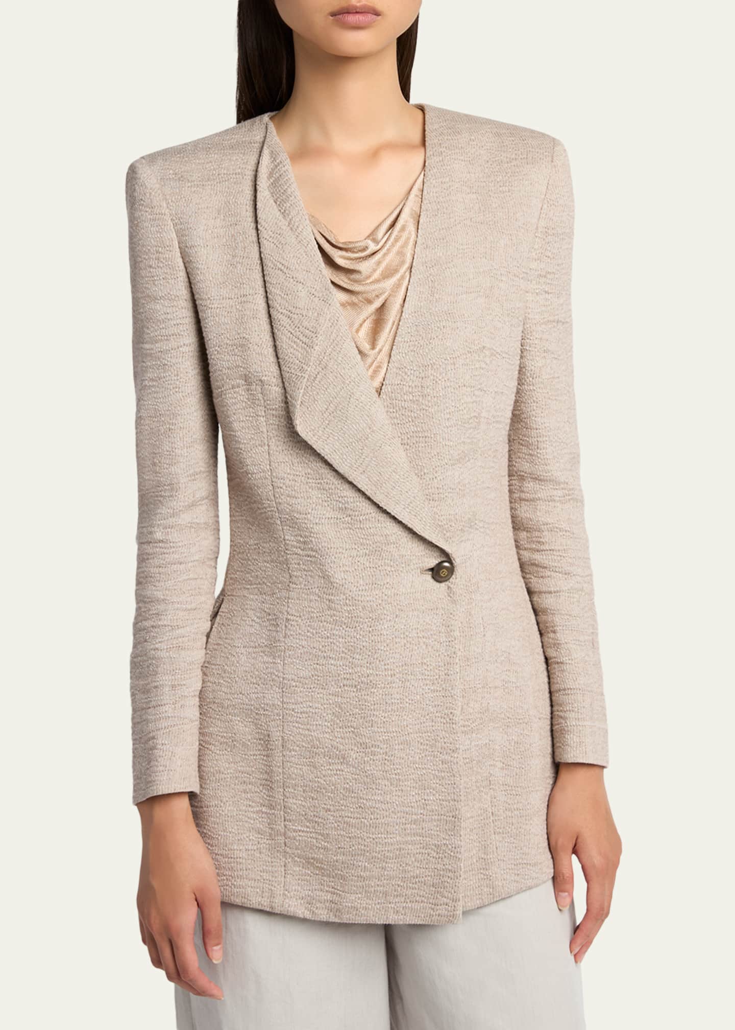 Giorgio Armani Linen Crepe Double-Breasted Jacket - Bergdorf Goodman
