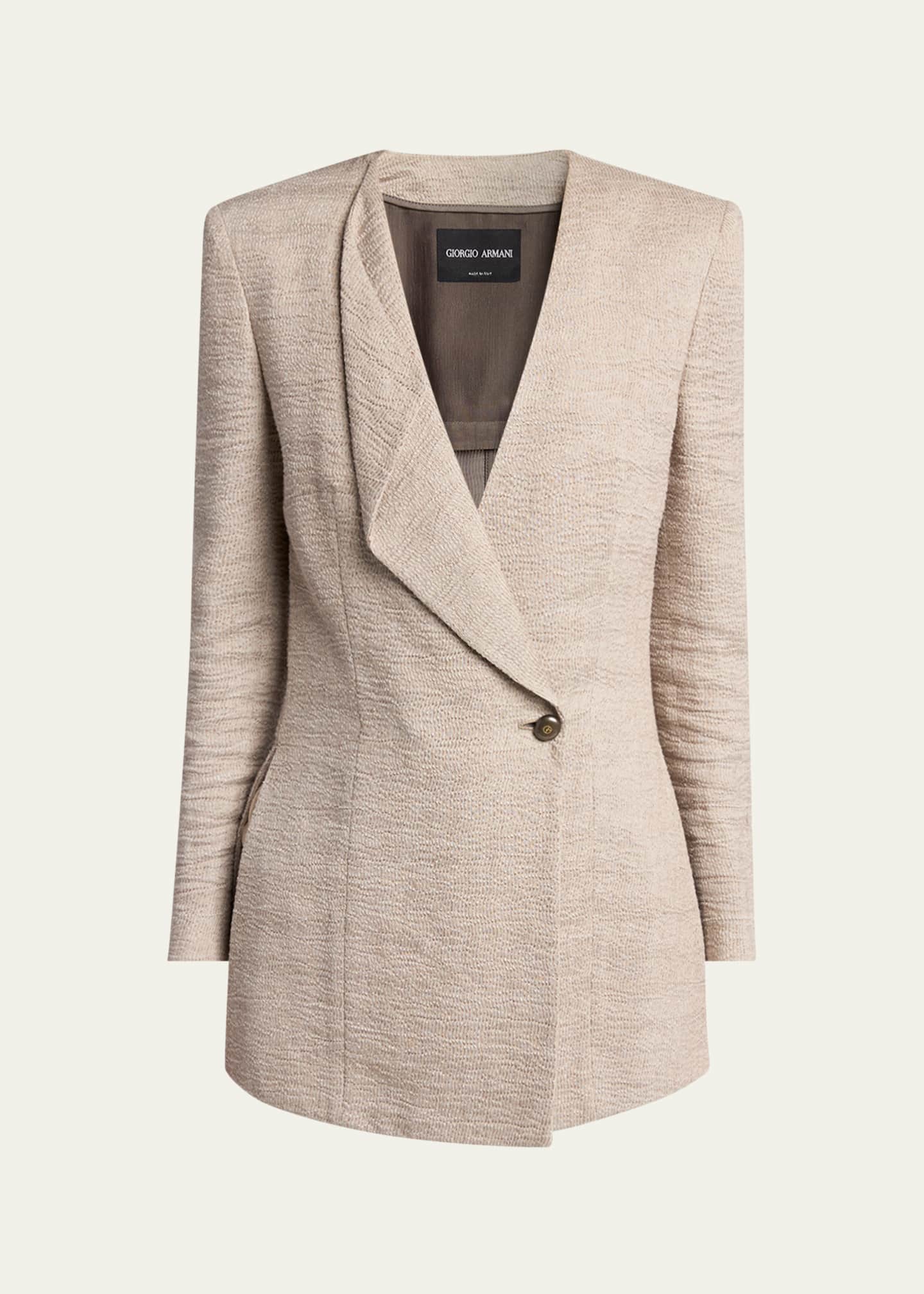 Giorgio Armani Linen Crepe Double-Breasted Jacket - Bergdorf Goodman
