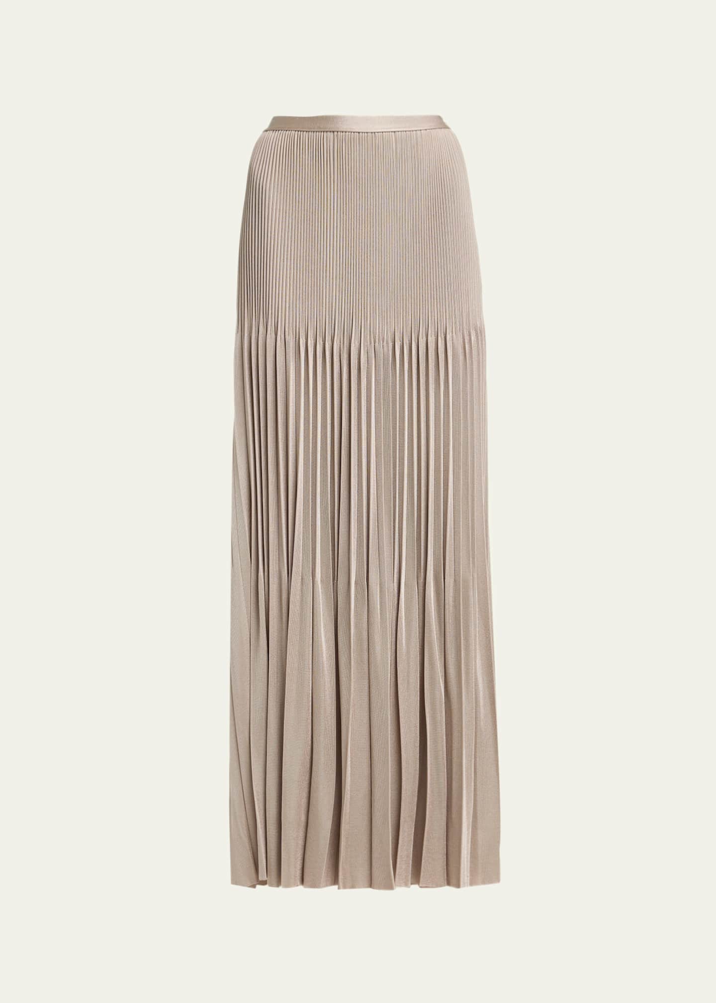 極美品 GIORGIO ARMANI マキシロングスカート ピュアシルク100% Giorgio Armani Pleated Knit Maxi Skirt - Bergdorf Goodman