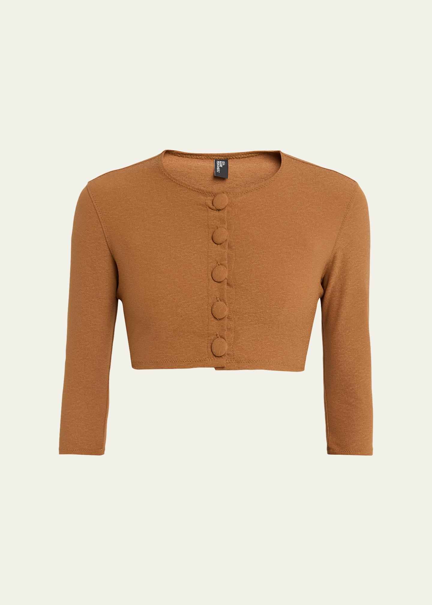 Lisa Marie Fernandez Crepe Cropped Cardigan - Bergdorf Goodman