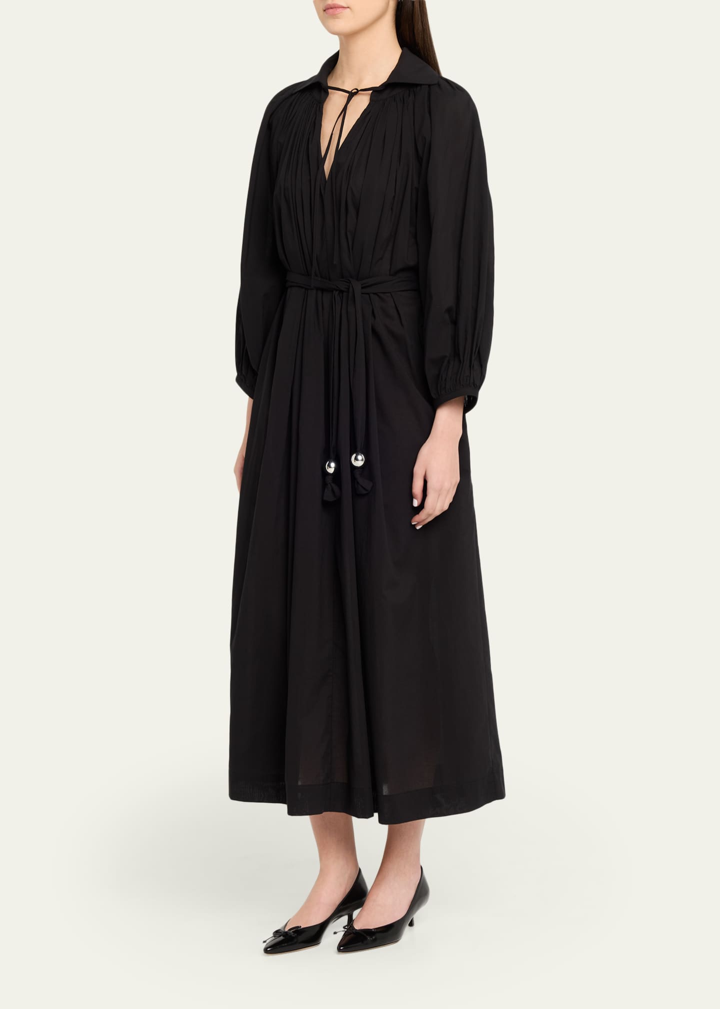 lisa marie fernandez maxi dress Lisa Marie Fernandez Tie-detailed Woven Maxi Dress - Women - Blue Dresses