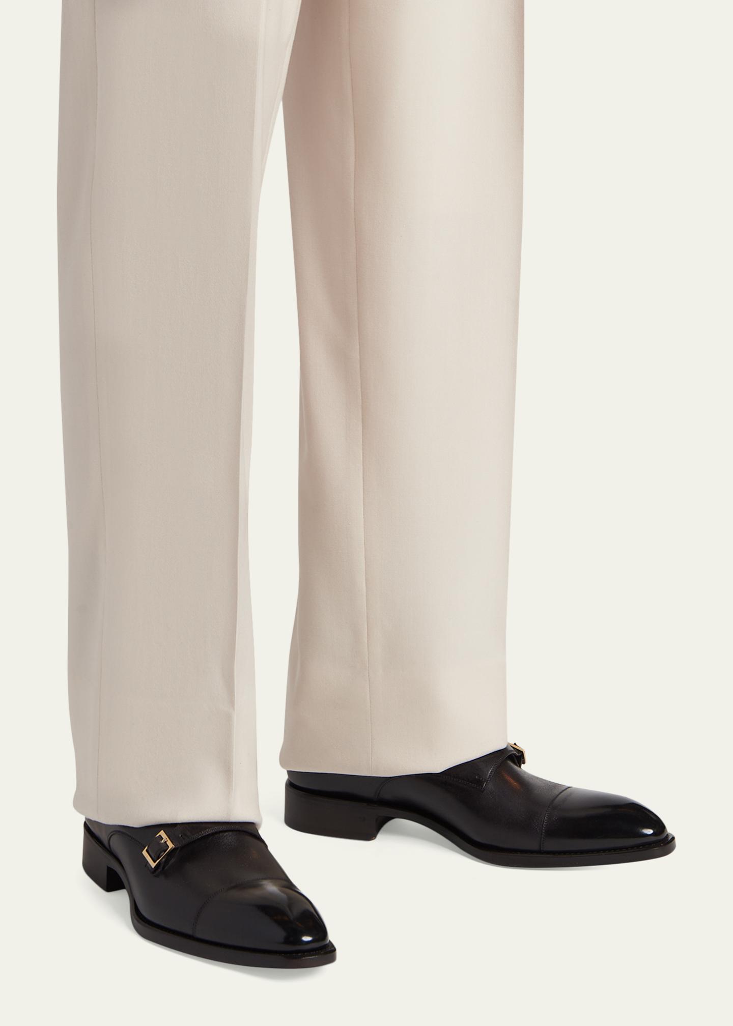 TOM FORD バーガンディ ダブルモンクシューズ 8 1/2 Tom Ford Men