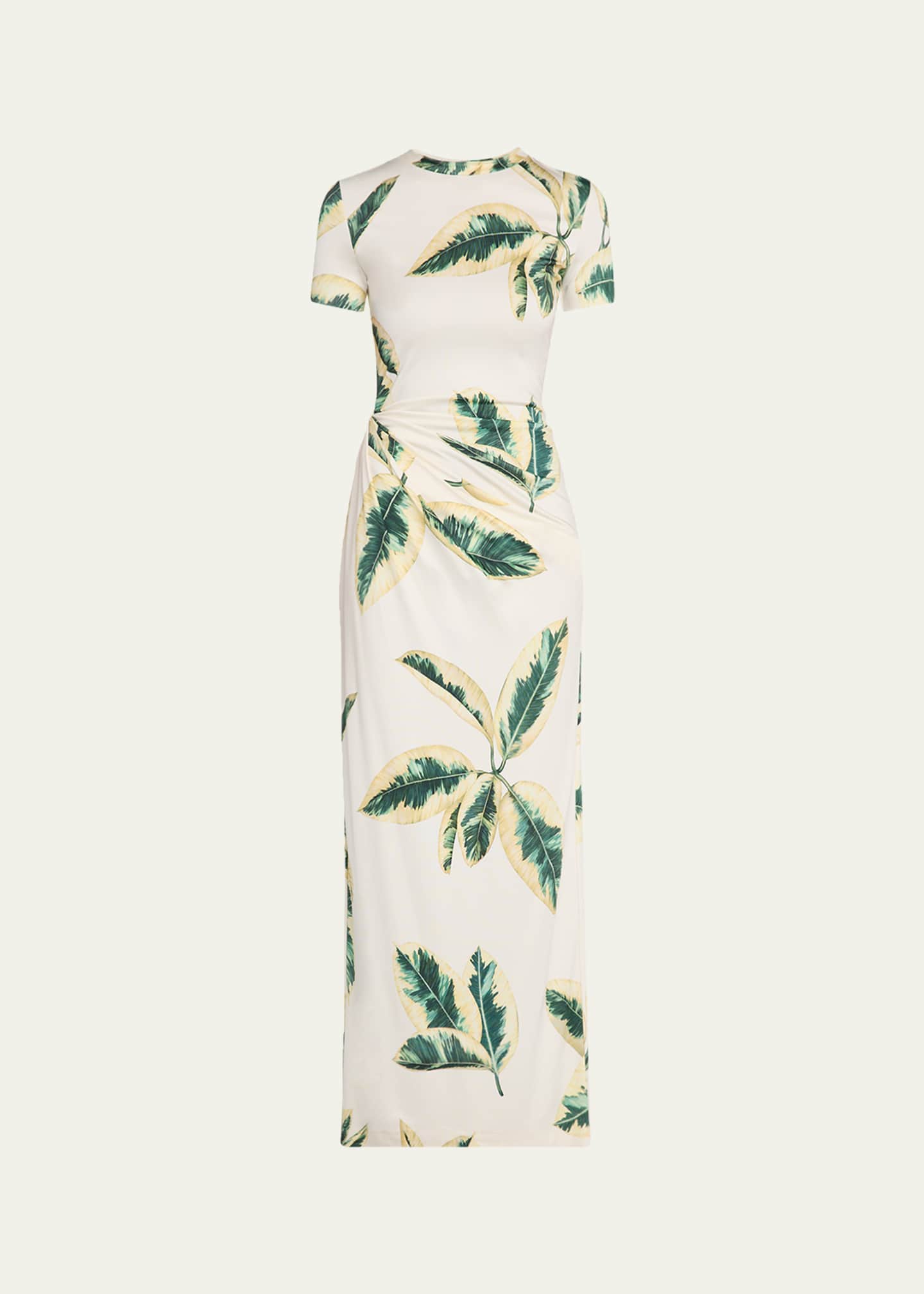 green emerald velvet dress Oscar de la Renta // Green & White Pineapple Print Dress  VSP Consignment