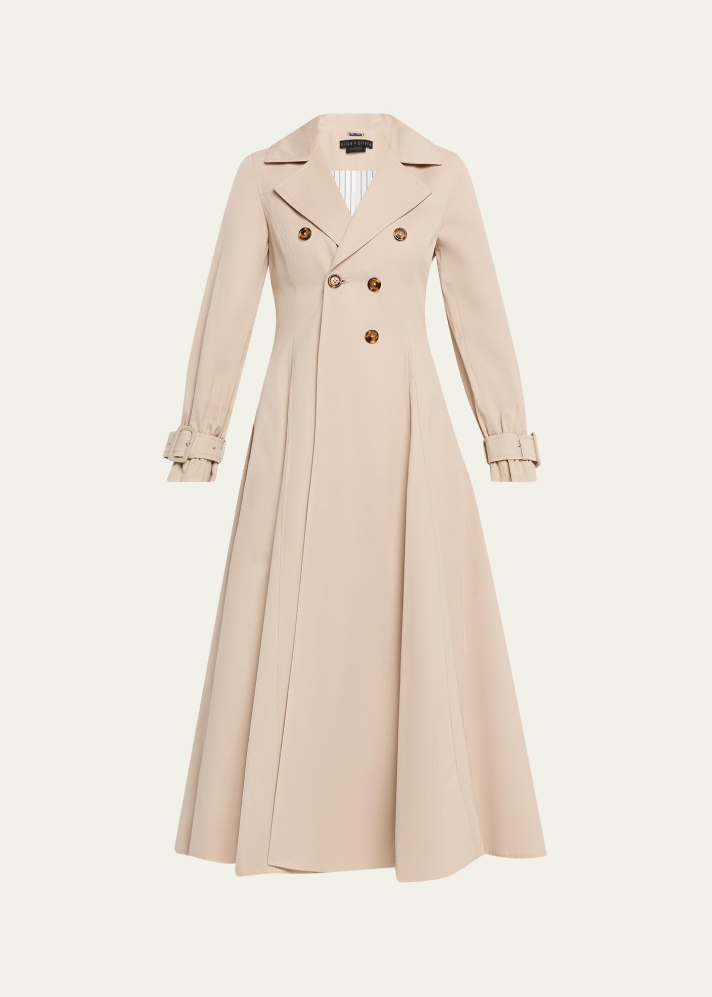 ALICE + OLIVIA Ellie Godet Trench Coat - Bergdorf Goodman
