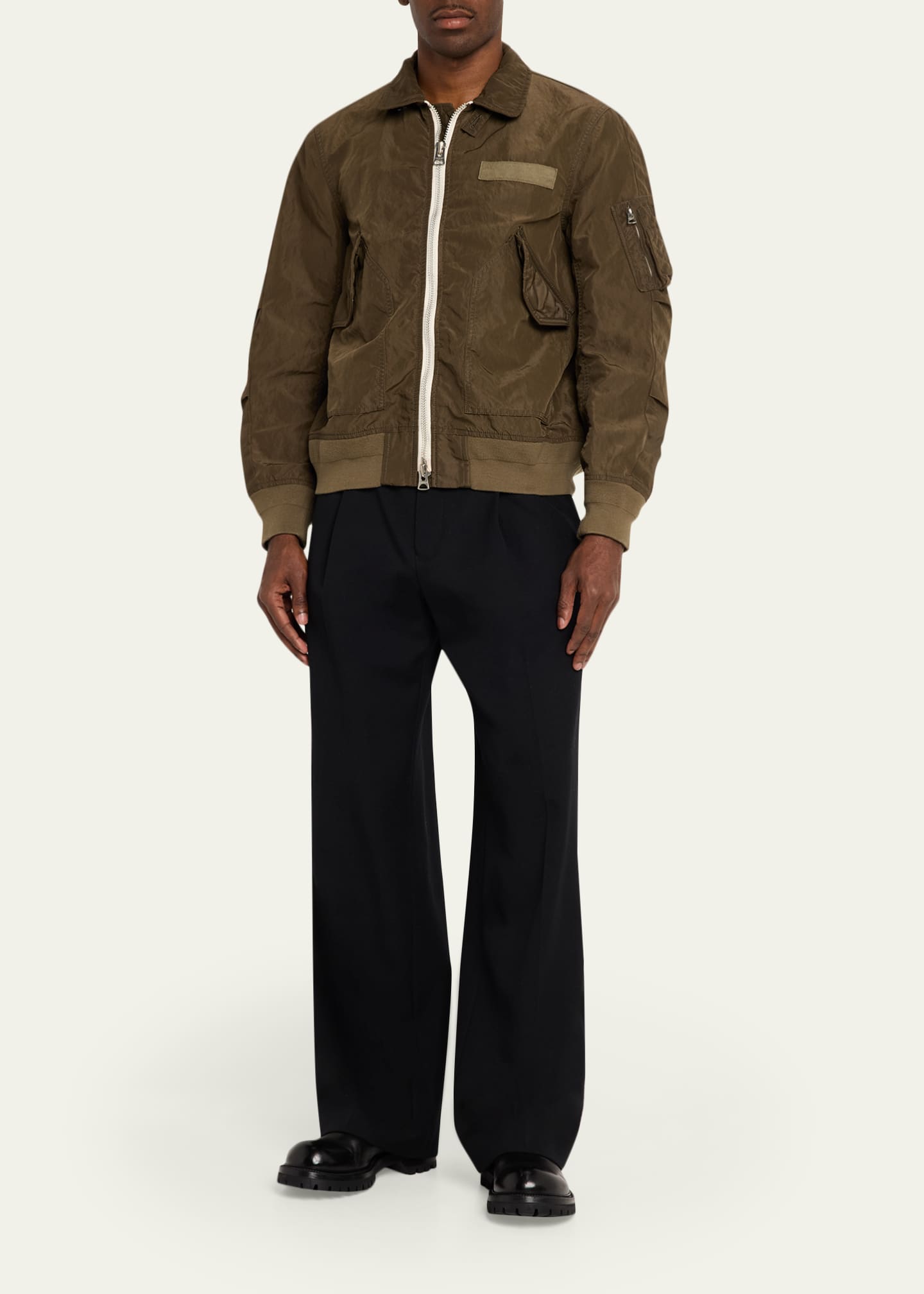 SACAI Men's Crinkle Nylon Bomber Jacket - Bergdorf Goodman
