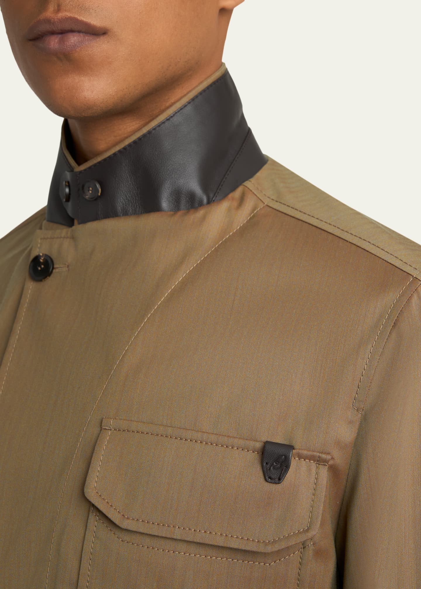 Brioni Men's Wool-Blend Sahariana Jacket - Bergdorf Goodman