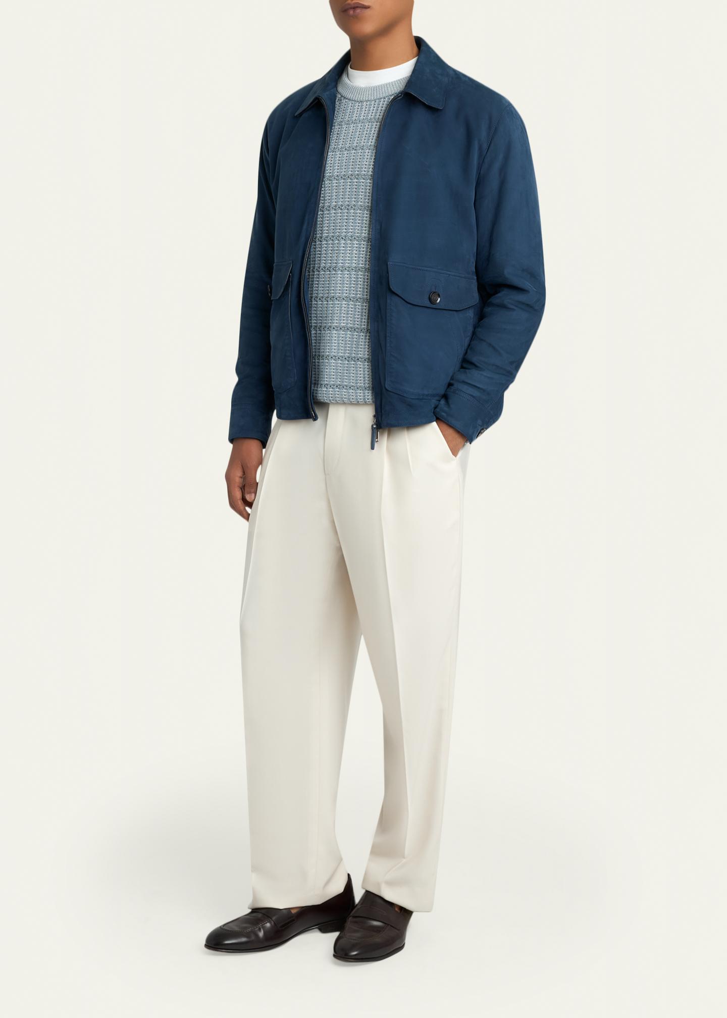 Brioni Men's Nubuck Leather Zip-Front Blouson Jacket - Bergdorf
