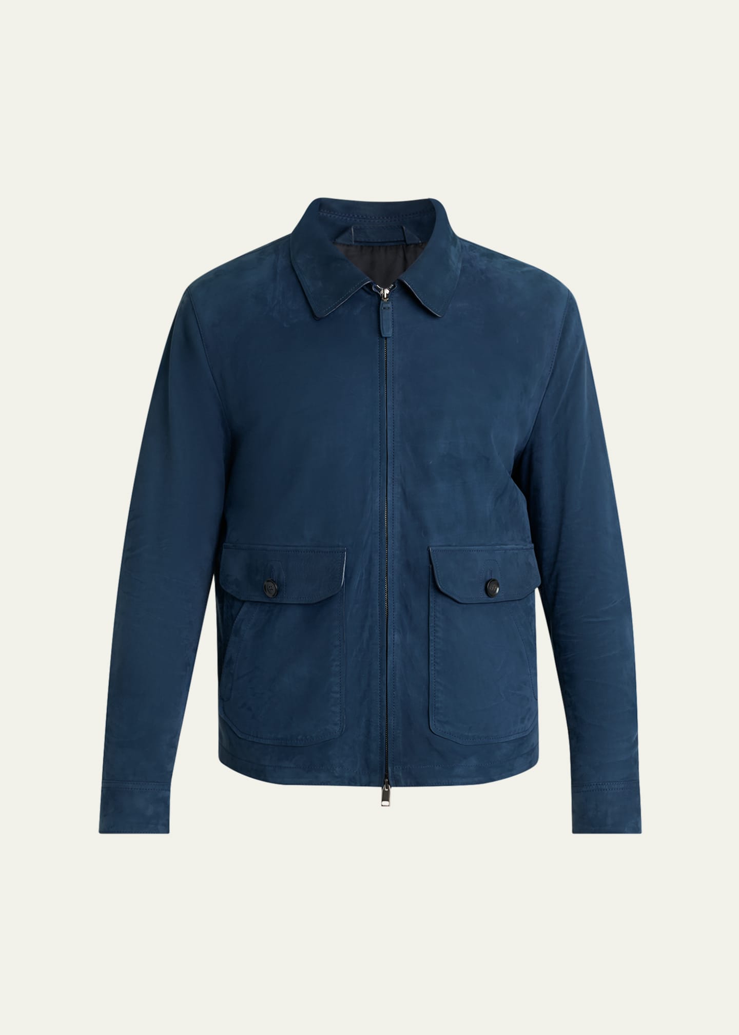 Brioni Men's Nubuck Leather Zip-Front Blouson Jacket - Bergdorf