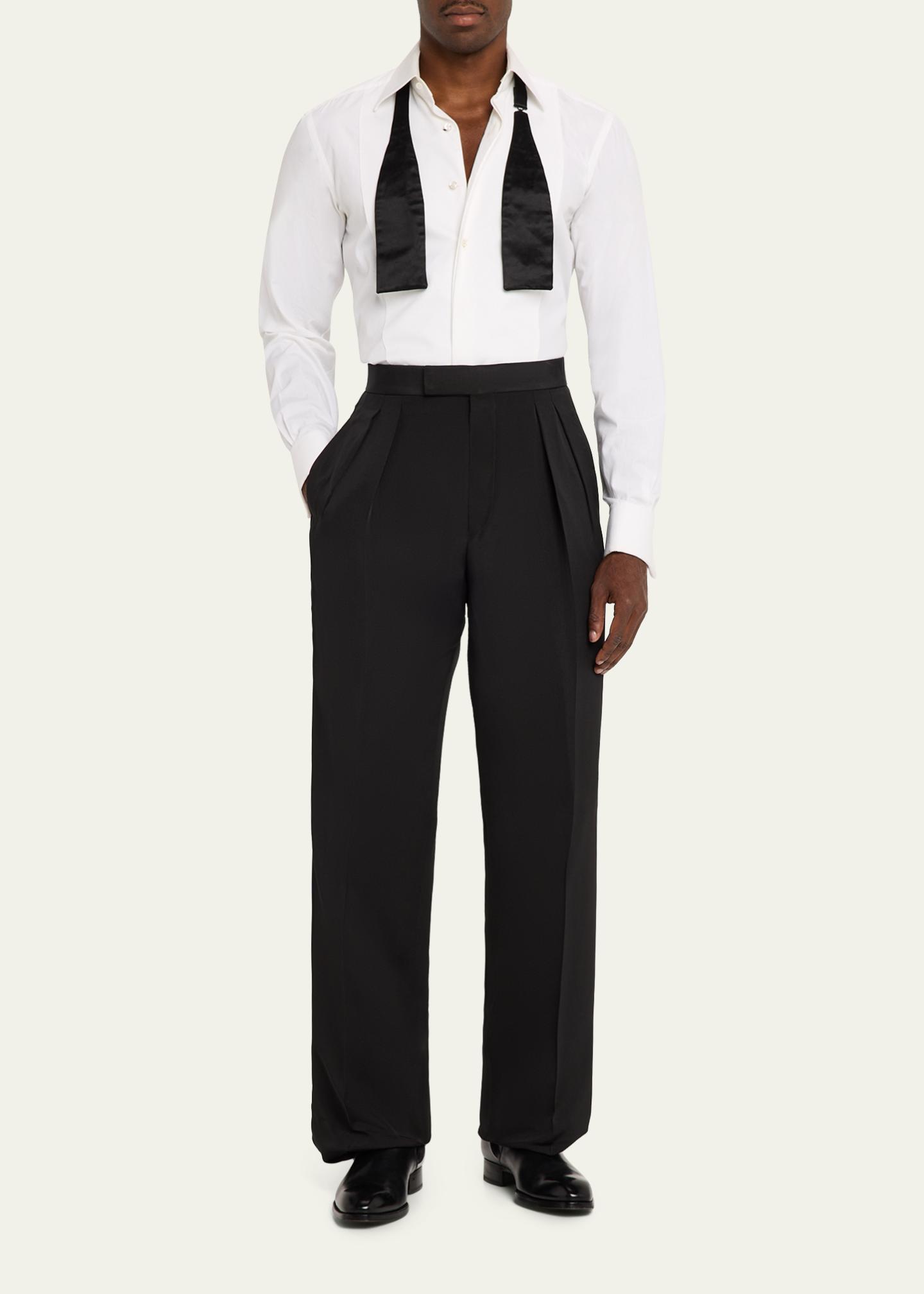 m　TOM FORD スラックス 2本セット TOM FORD Men's Straight-Leg Double-Pleated Trousers - Bergdorf Goodman