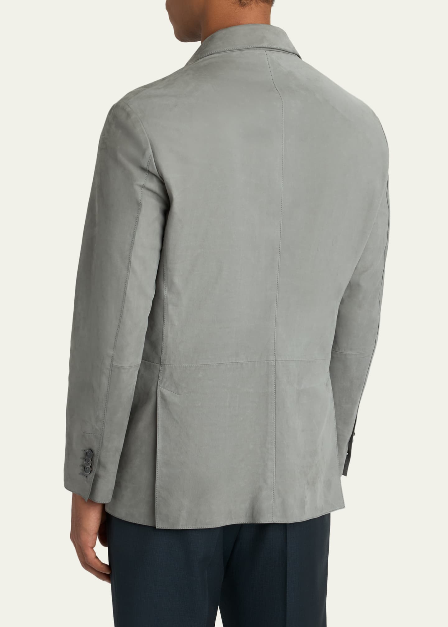 Brioni Men's Monti Nubuck Leather Single-Breasted Blazer