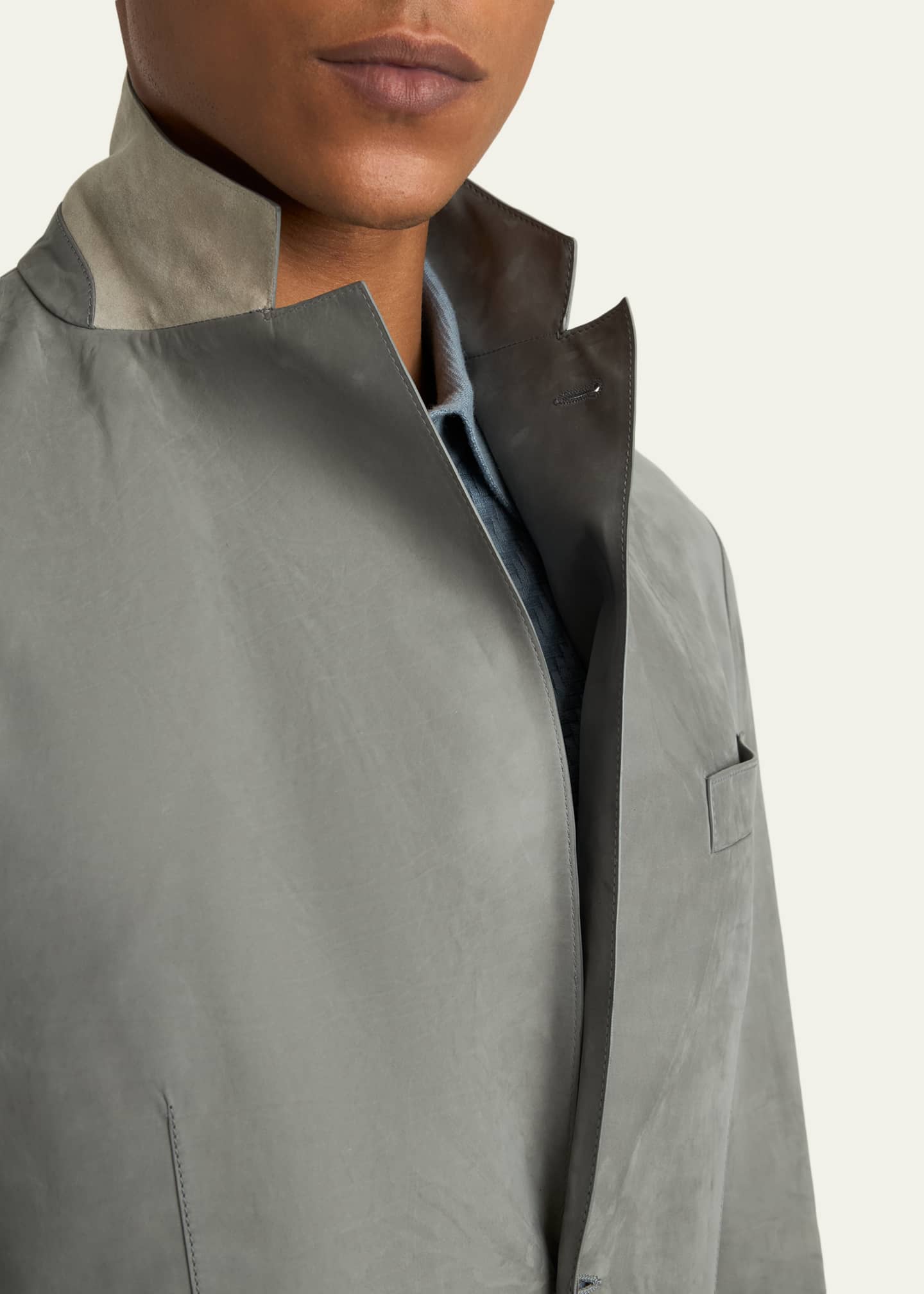 Brioni Men's Monti Nubuck Leather Single-Breasted Blazer