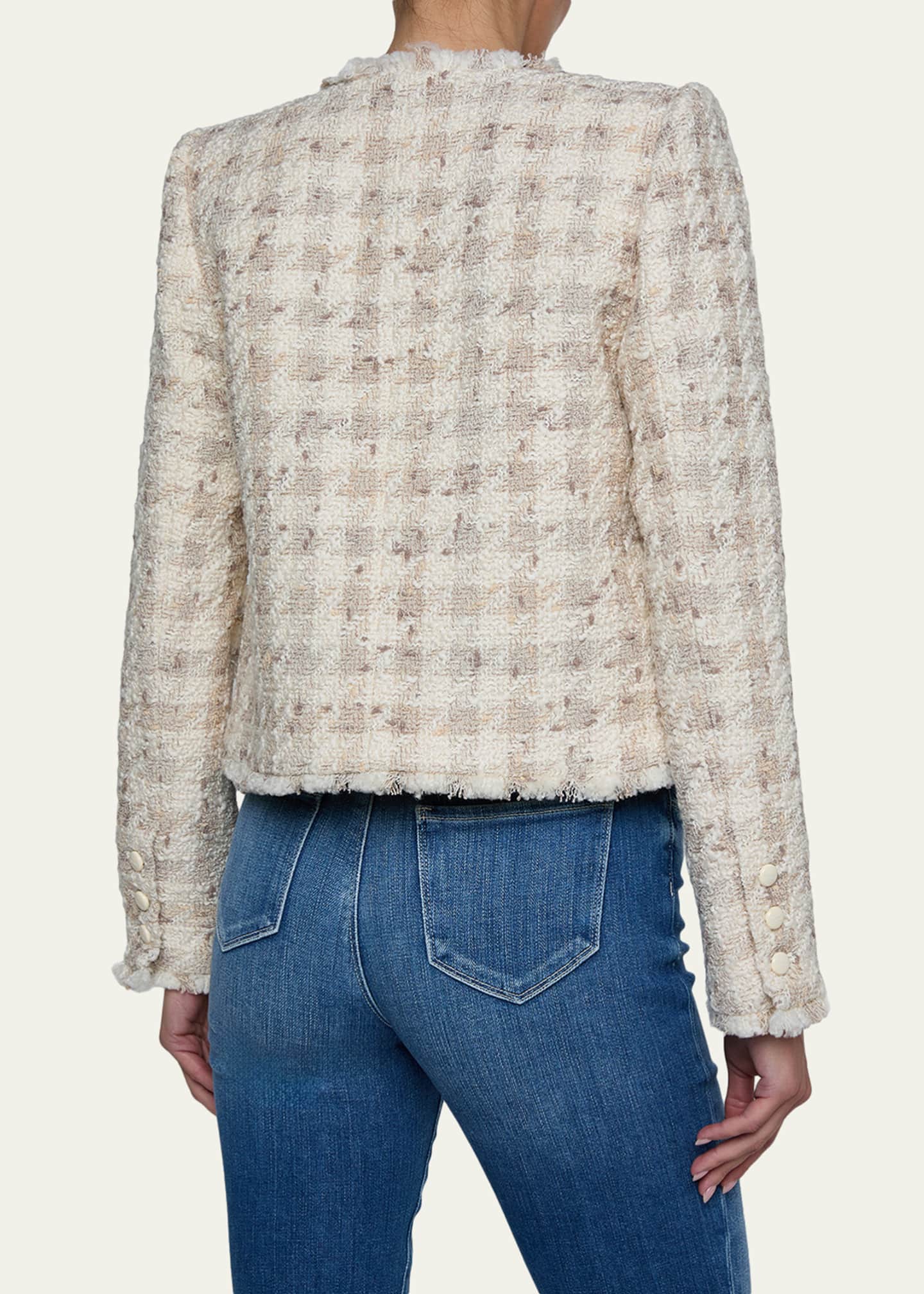 L'Agence Zell Houndstooth Tweed Jacket - Bergdorf Goodman