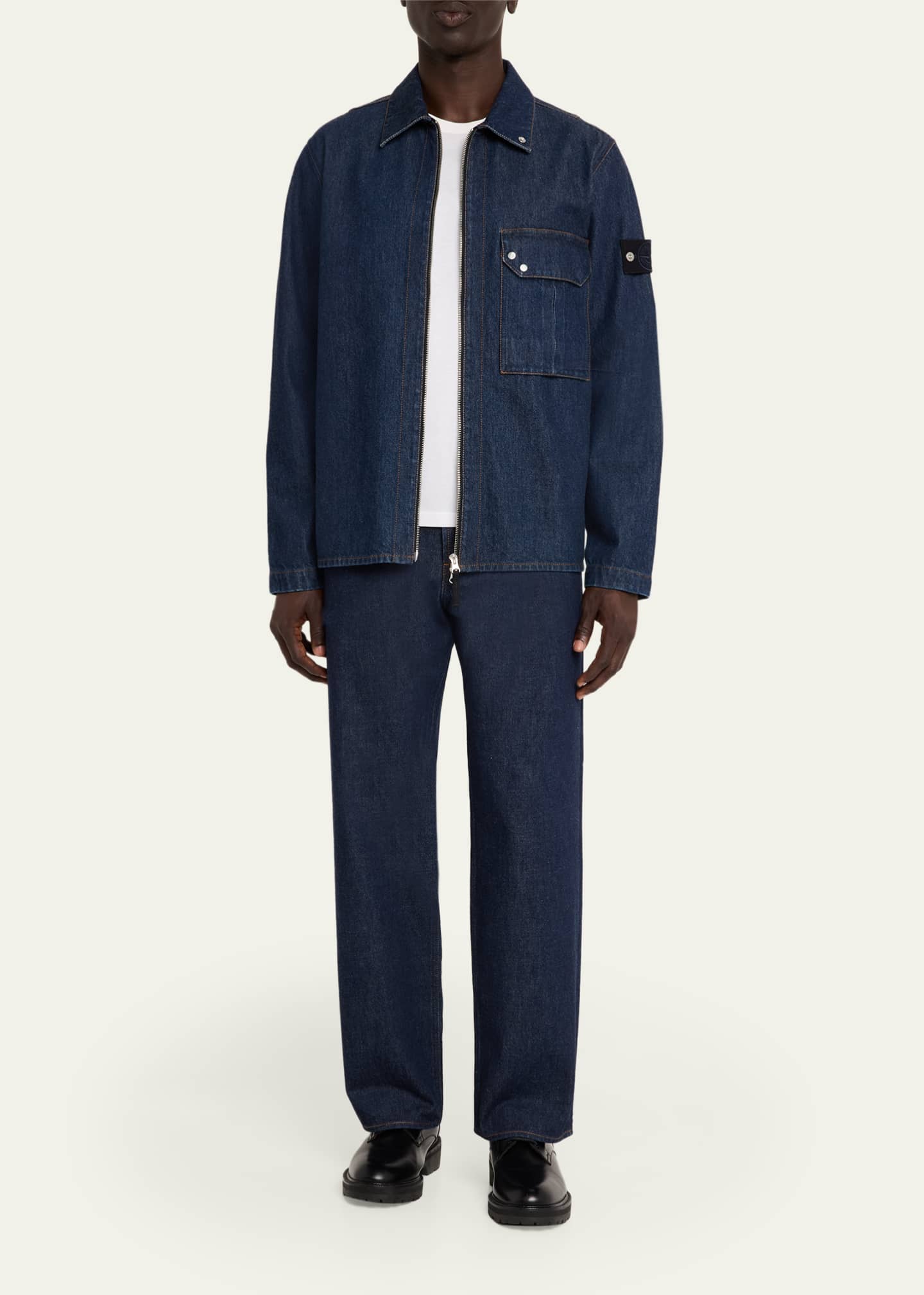 Stone Island Men's Denim Full-Zip Shirt Jacket - Bergdorf Goodman