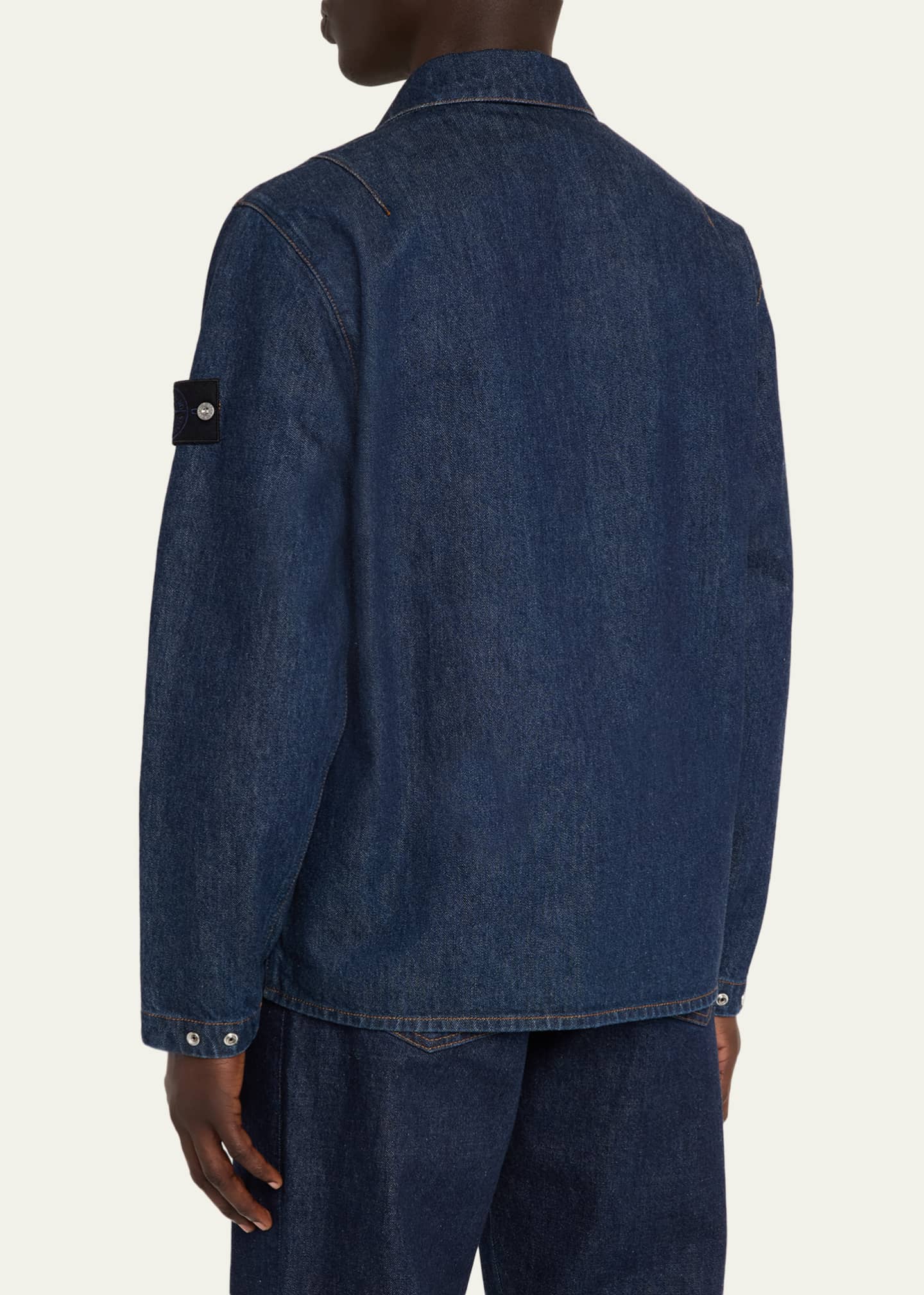 Stone Island Men's Denim Full-Zip Shirt Jacket - Bergdorf Goodman