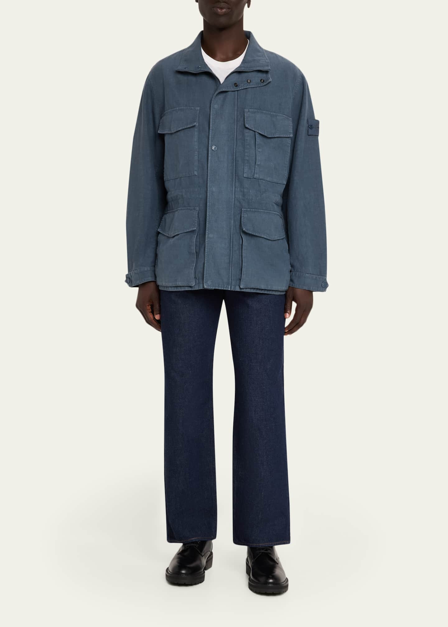 ジャケット・アウター STONE  GHOST Lsize Stone Island Men's Ghost Linen-Blend Field Jacket - Bergdorf Goodman