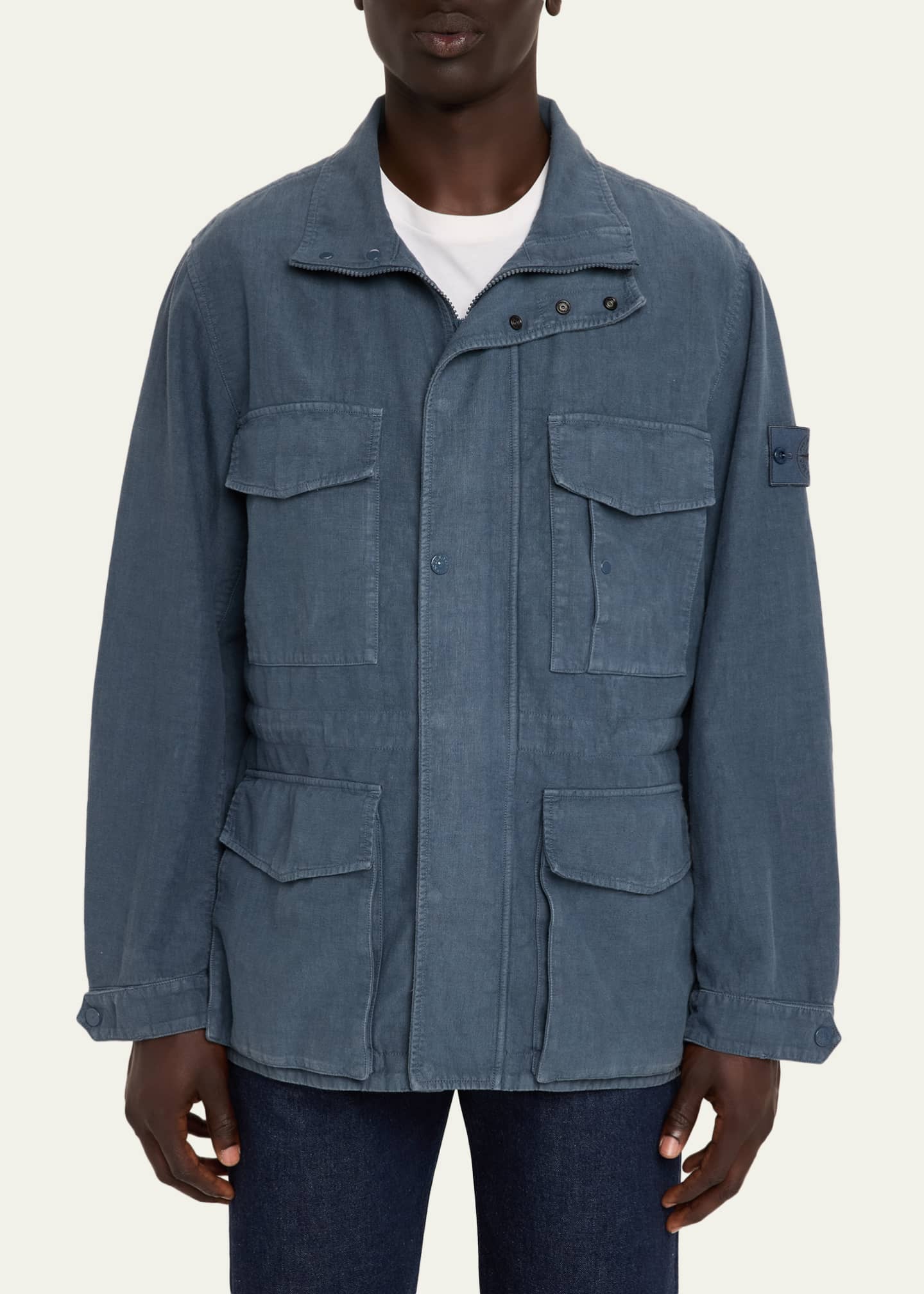 ジャケット・アウター STONE  GHOST Lsize Stone Island Men's Ghost Linen-Blend Field Jacket - Bergdorf Goodman