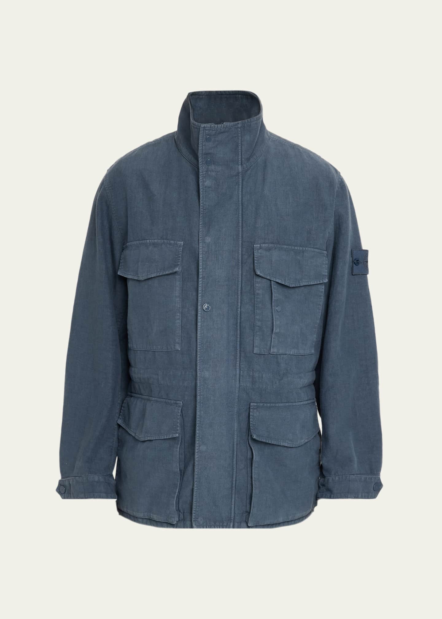 ジャケット・アウター STONE  GHOST Lsize Stone Island Men's Ghost Linen-Blend Field Jacket - Bergdorf Goodman