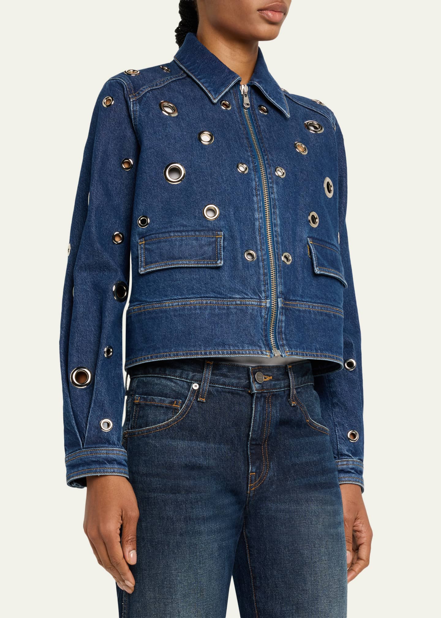Cinq a Sept Harriet Embellished Denim Jacket - Bergdorf Goodman