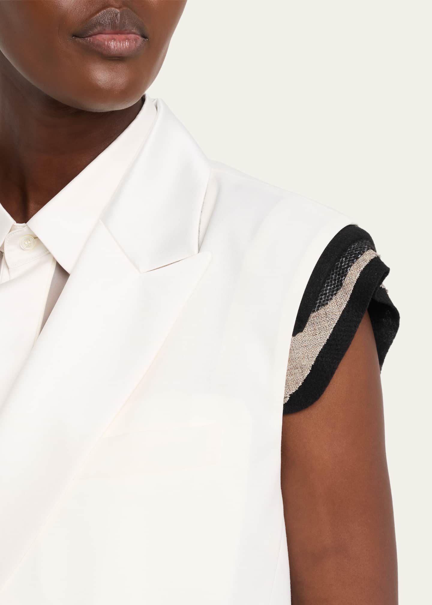 SACAI Scarf-Neck Double-Breasted Suiting Vest - Bergdorf Goodman