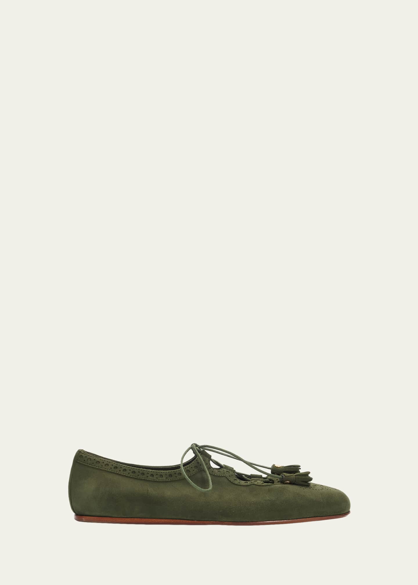 Church's Rhea Suede Lace-Up Ballerina Flats - Bergdorf Goodman
