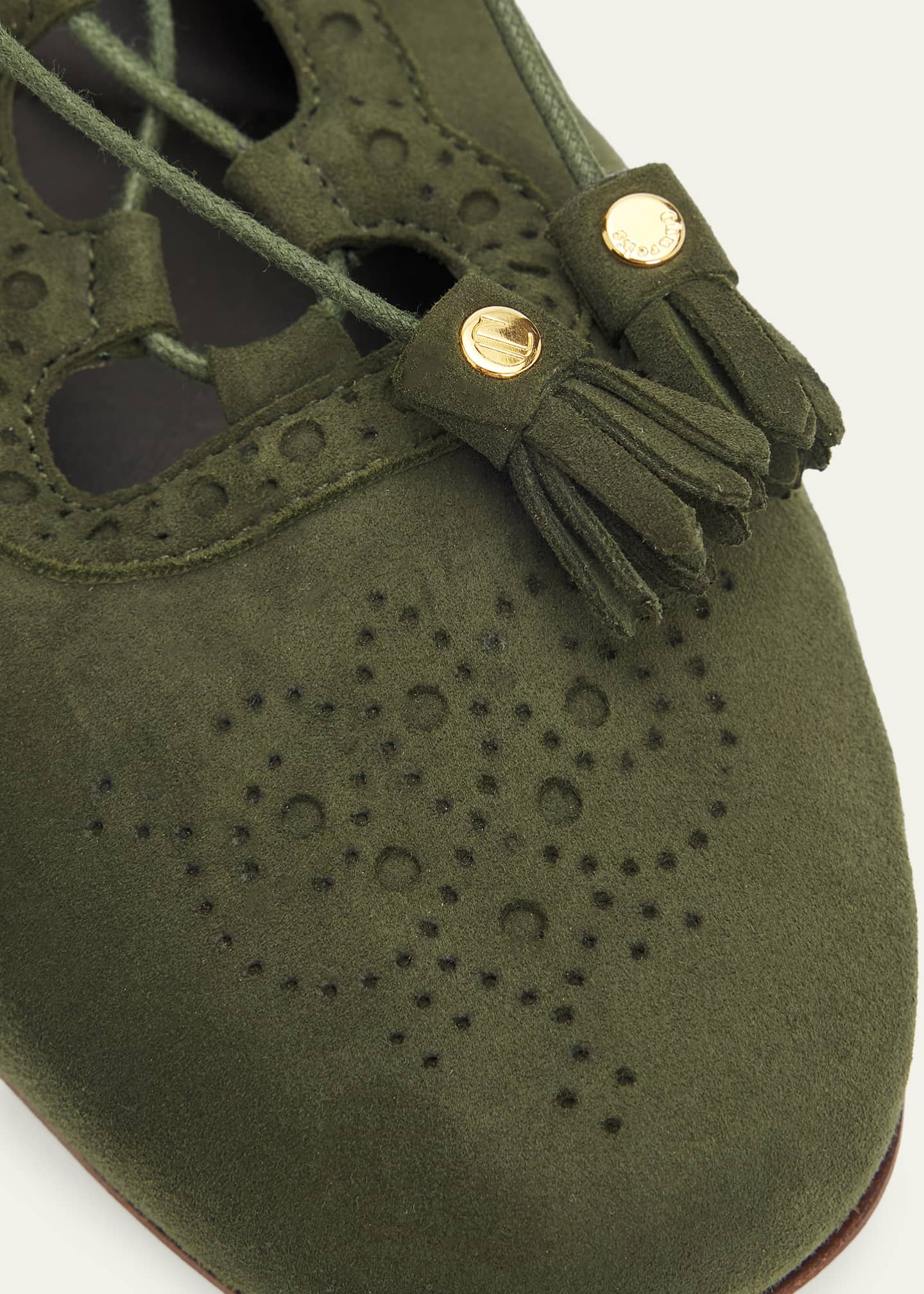 Church's Rhea Suede Lace-Up Ballerina Flats - Bergdorf Goodman