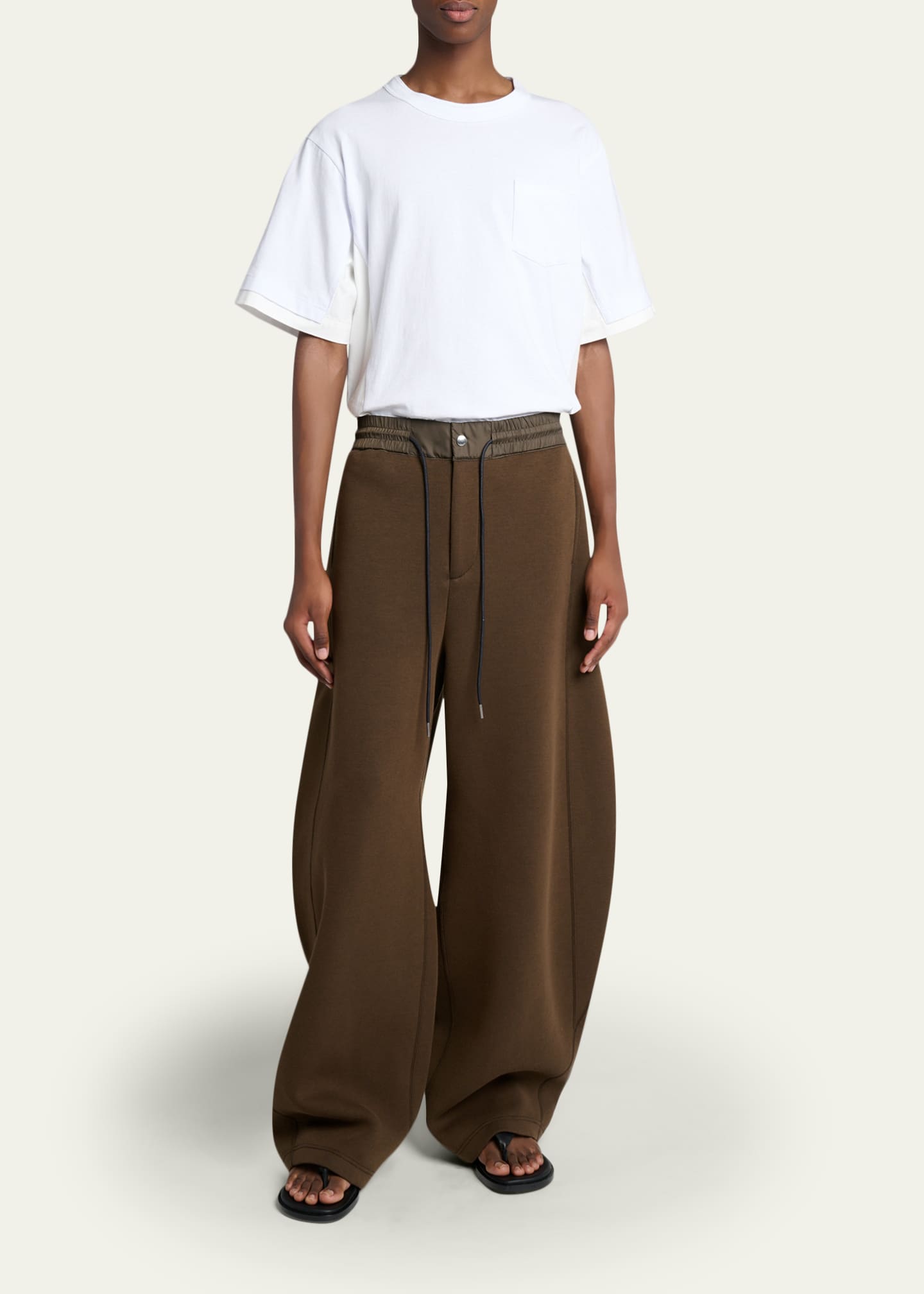 SACAI Men's Sponge Barrel-Leg Sweatpants - Bergdorf Goodman