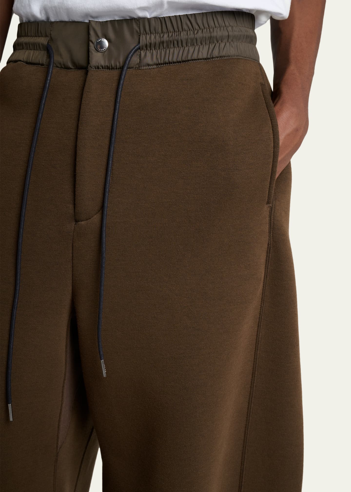 sacai Men's Sponge Barrel-Leg Sweatpants - Bergdorf Goodman