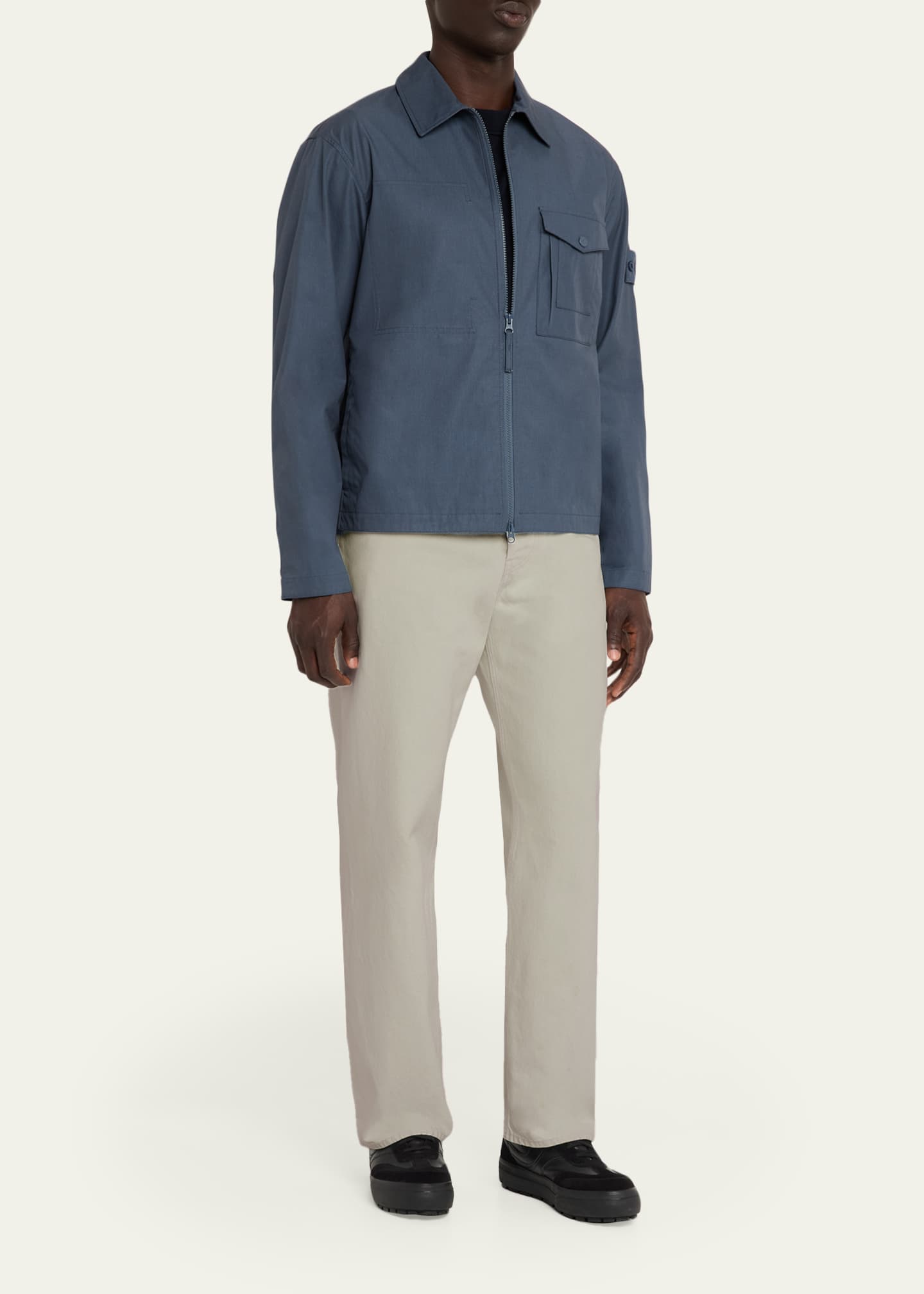 Stone Island Men's Ivory Denim Straight-Leg Jeans - Bergdorf Goodman