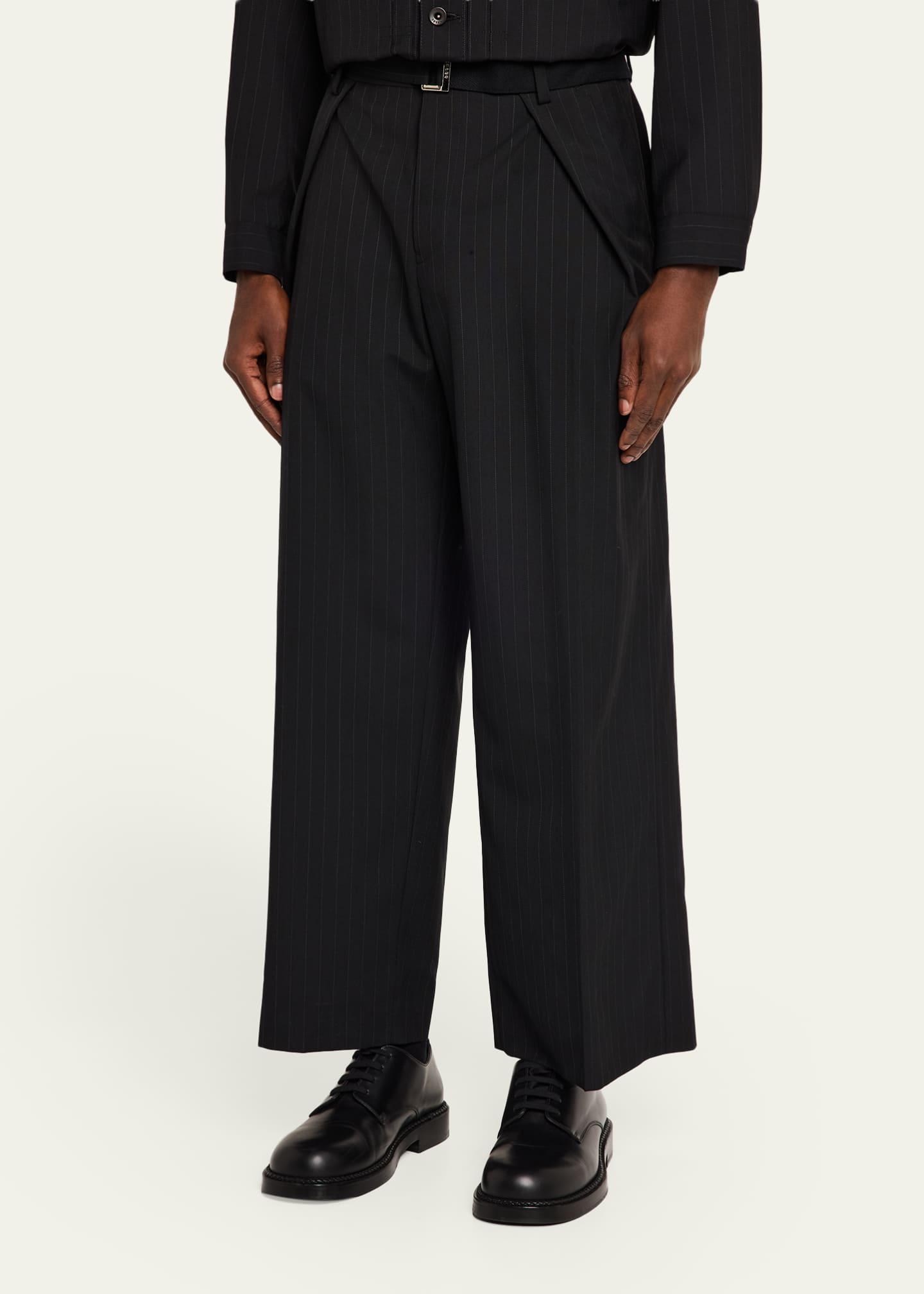 SACAI Chalk Stripe Wool Pants - Bergdorf Goodman