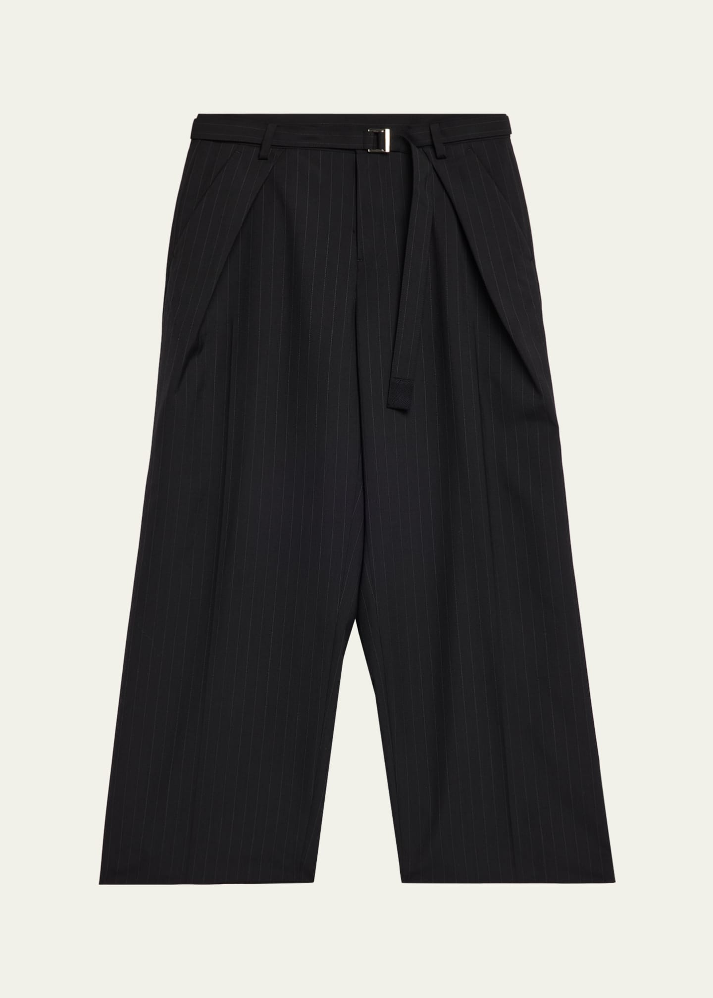 SACAI Chalk Stripe Wool Pants - Bergdorf Goodman