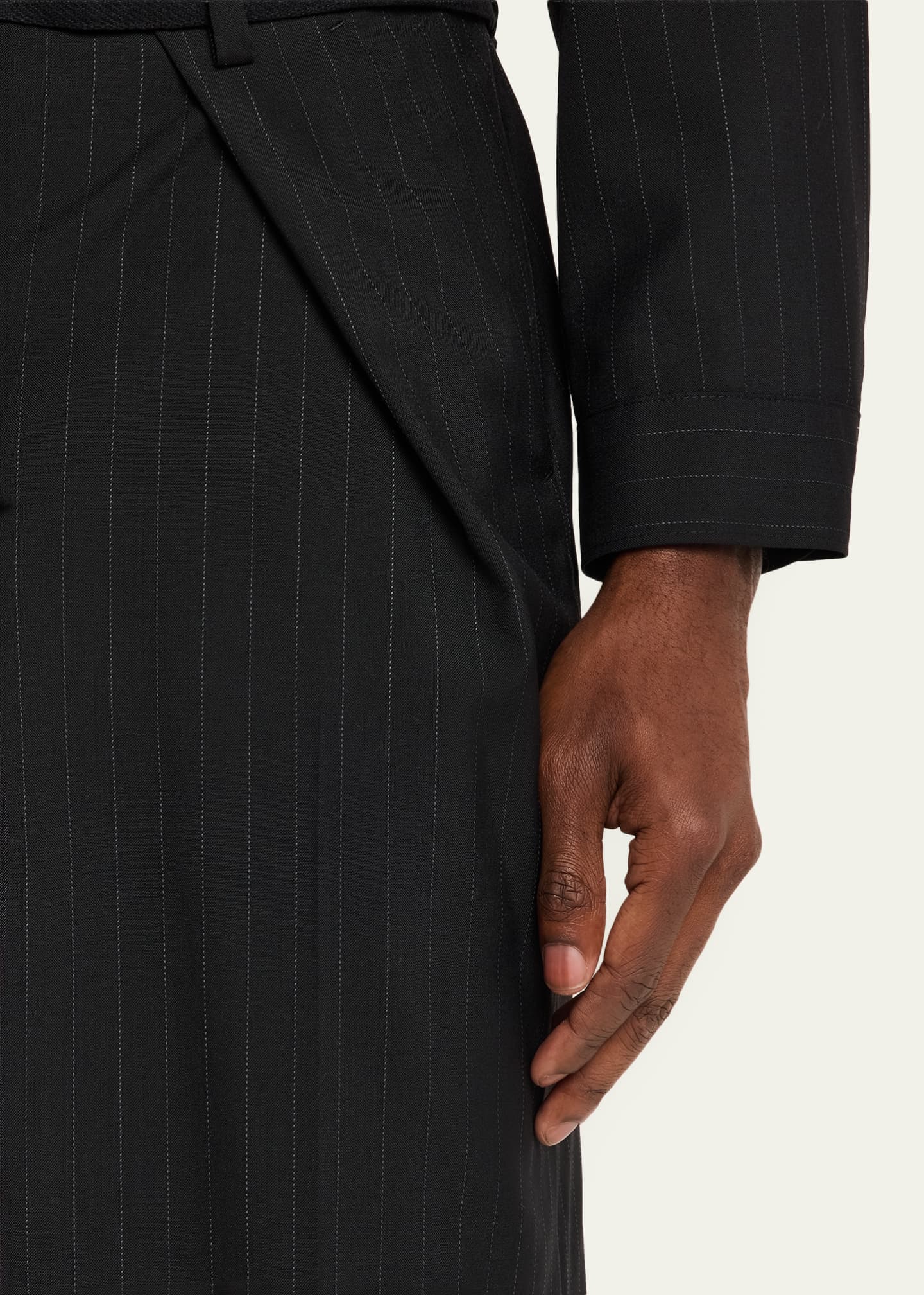 SACAI Chalk Stripe Wool Pants - Bergdorf Goodman