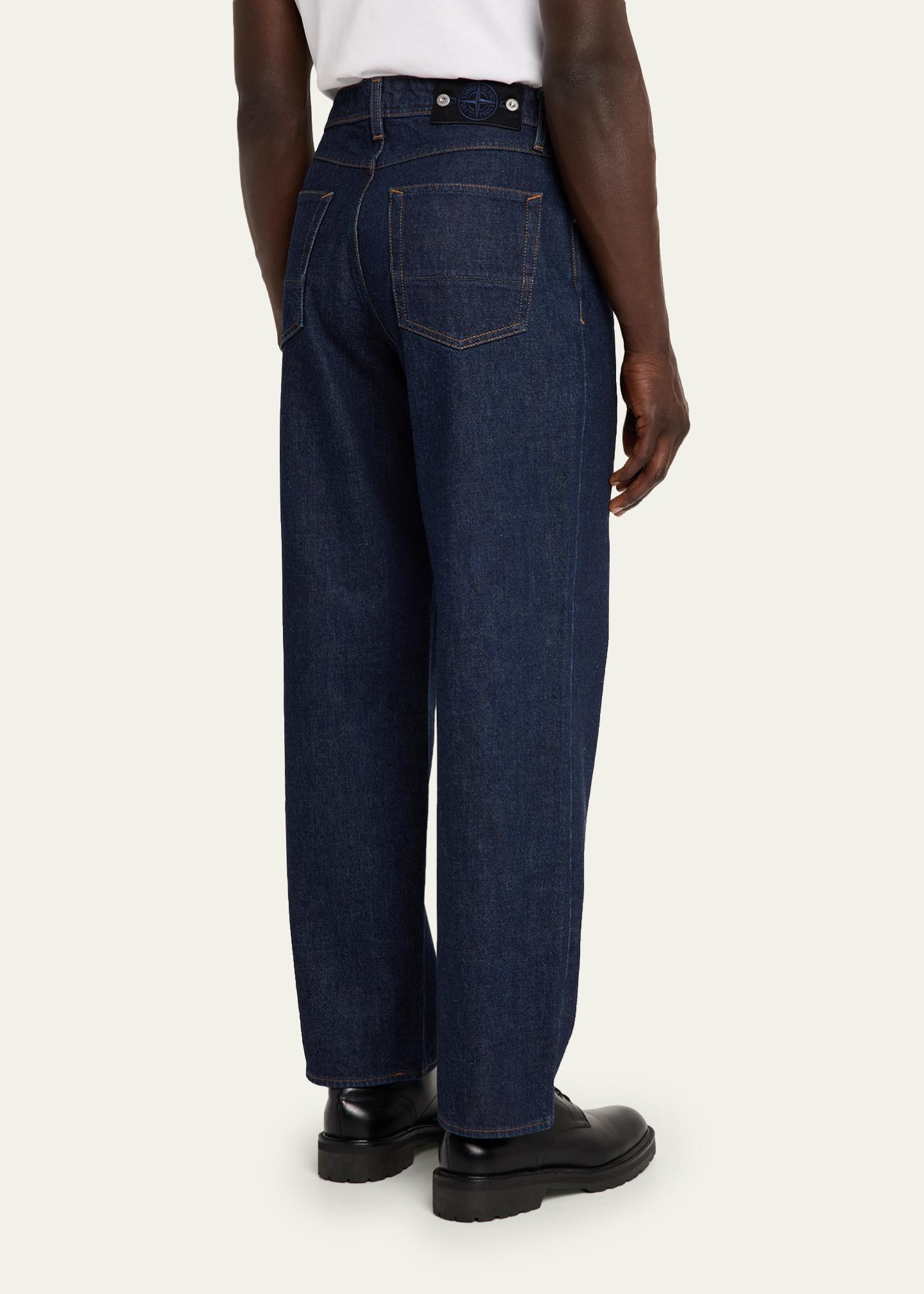 Stone Island Men's Wide-Leg Rinsed Denim Jeans - Bergdorf Goodman
