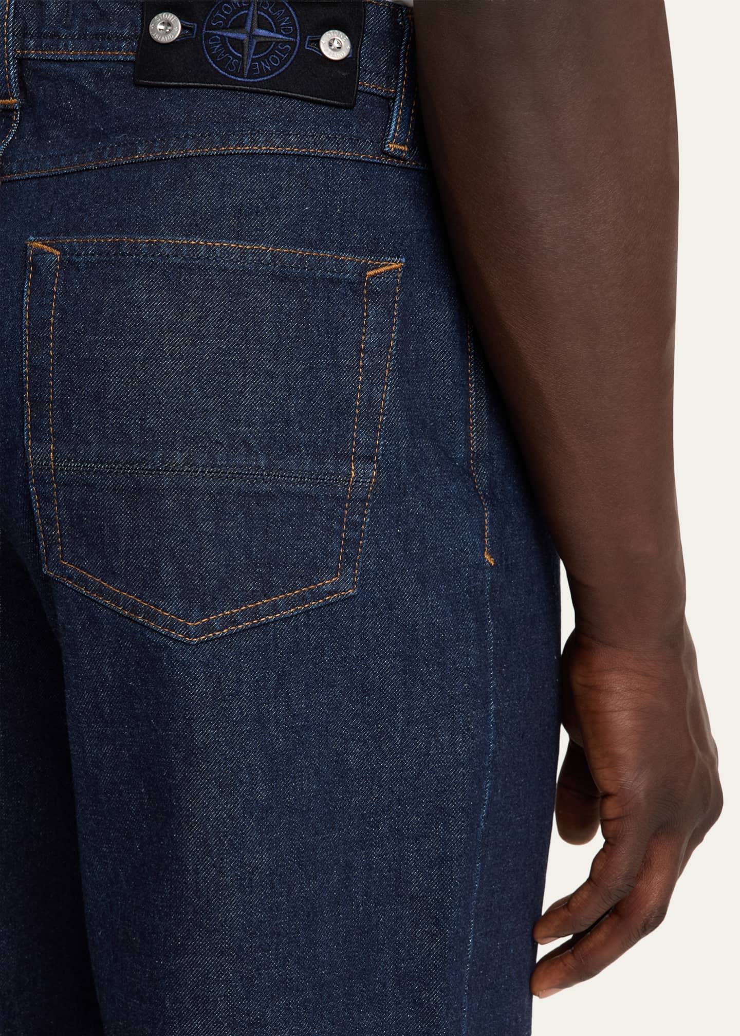 Stone Island Men's Wide-Leg Rinsed Denim Jeans - Bergdorf Goodman