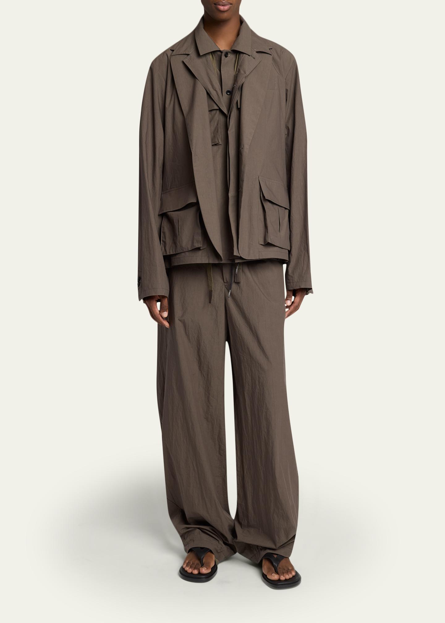 sacai Men's Cotton Layered Shirt Jacket - Bergdorf Goodman