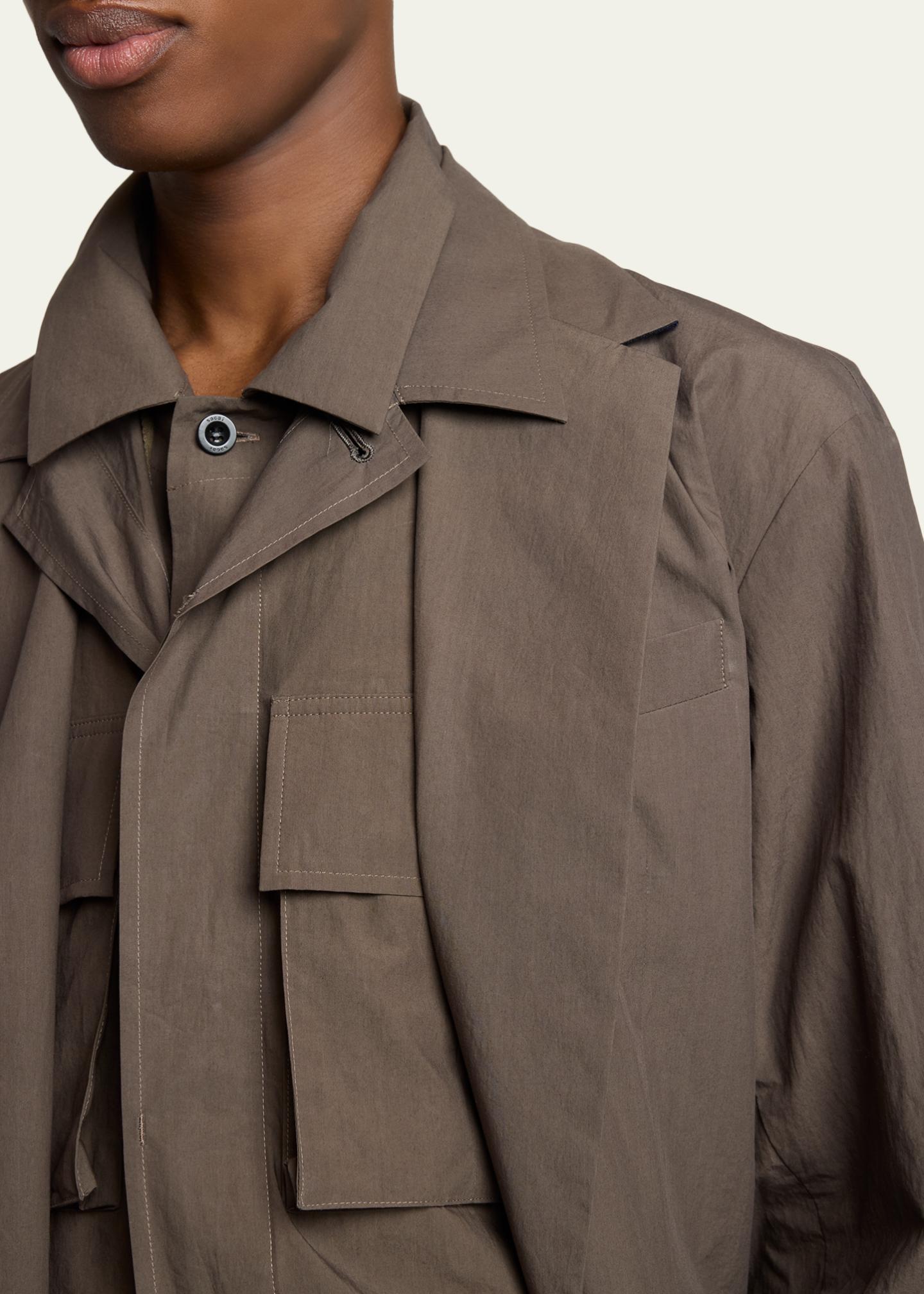 sacai Men's Cotton Layered Shirt Jacket - Bergdorf Goodman