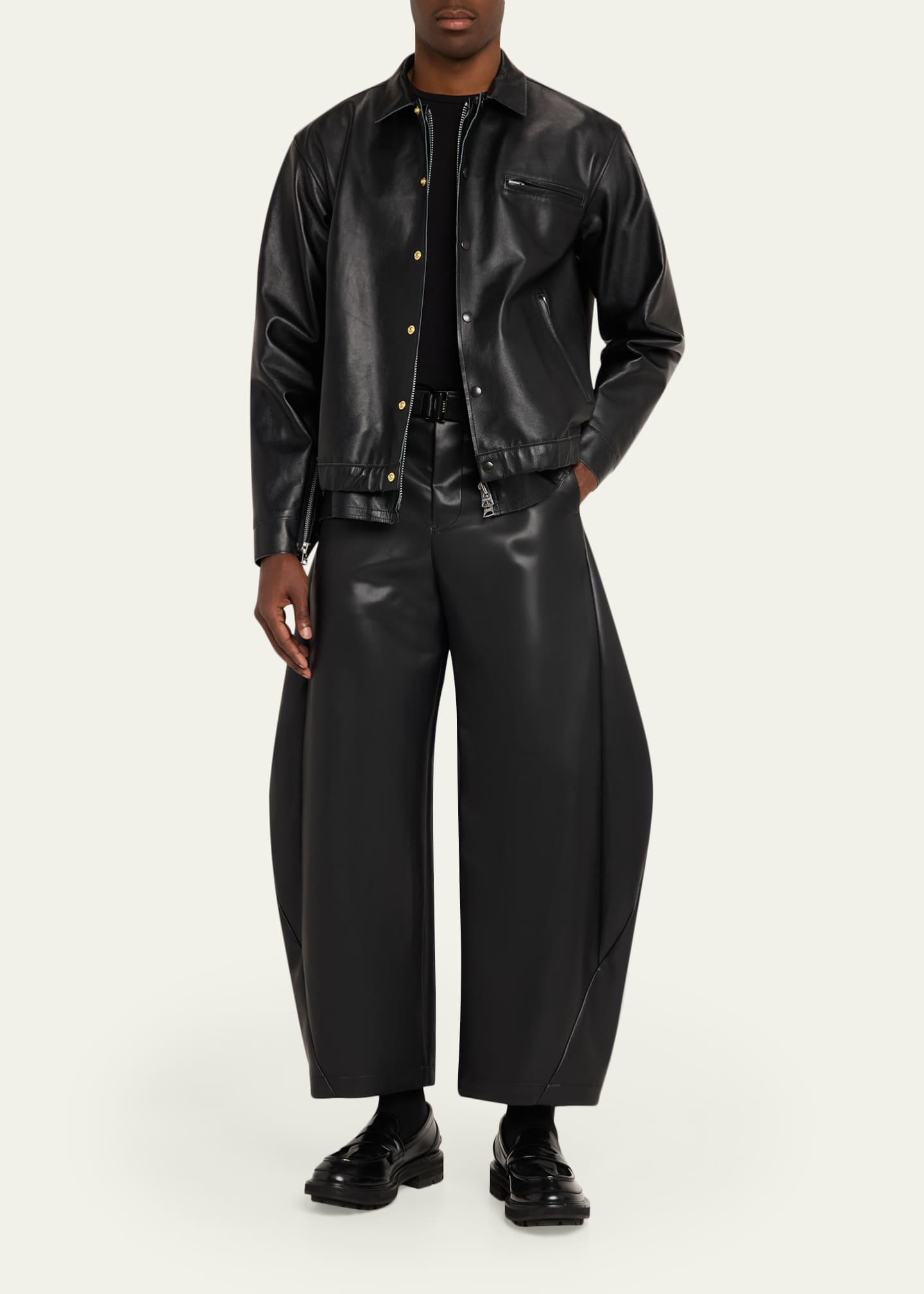 SACAI Faux Leather Pants - Bergdorf Goodman