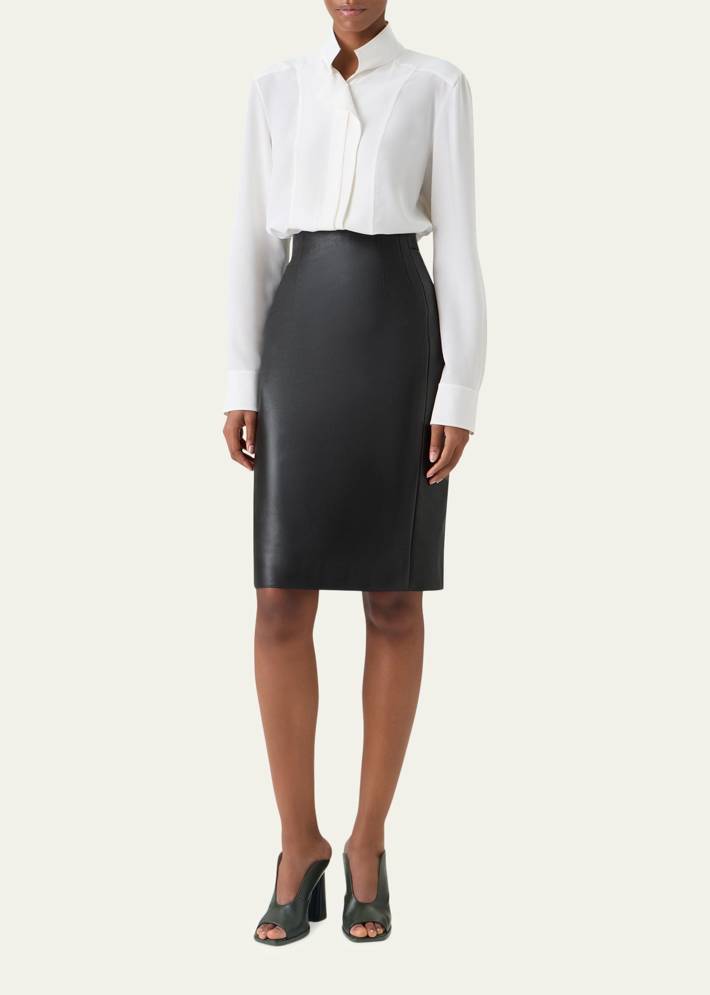 Akris Lamb Nappa Leather Pencil Skirt - Bergdorf Goodman