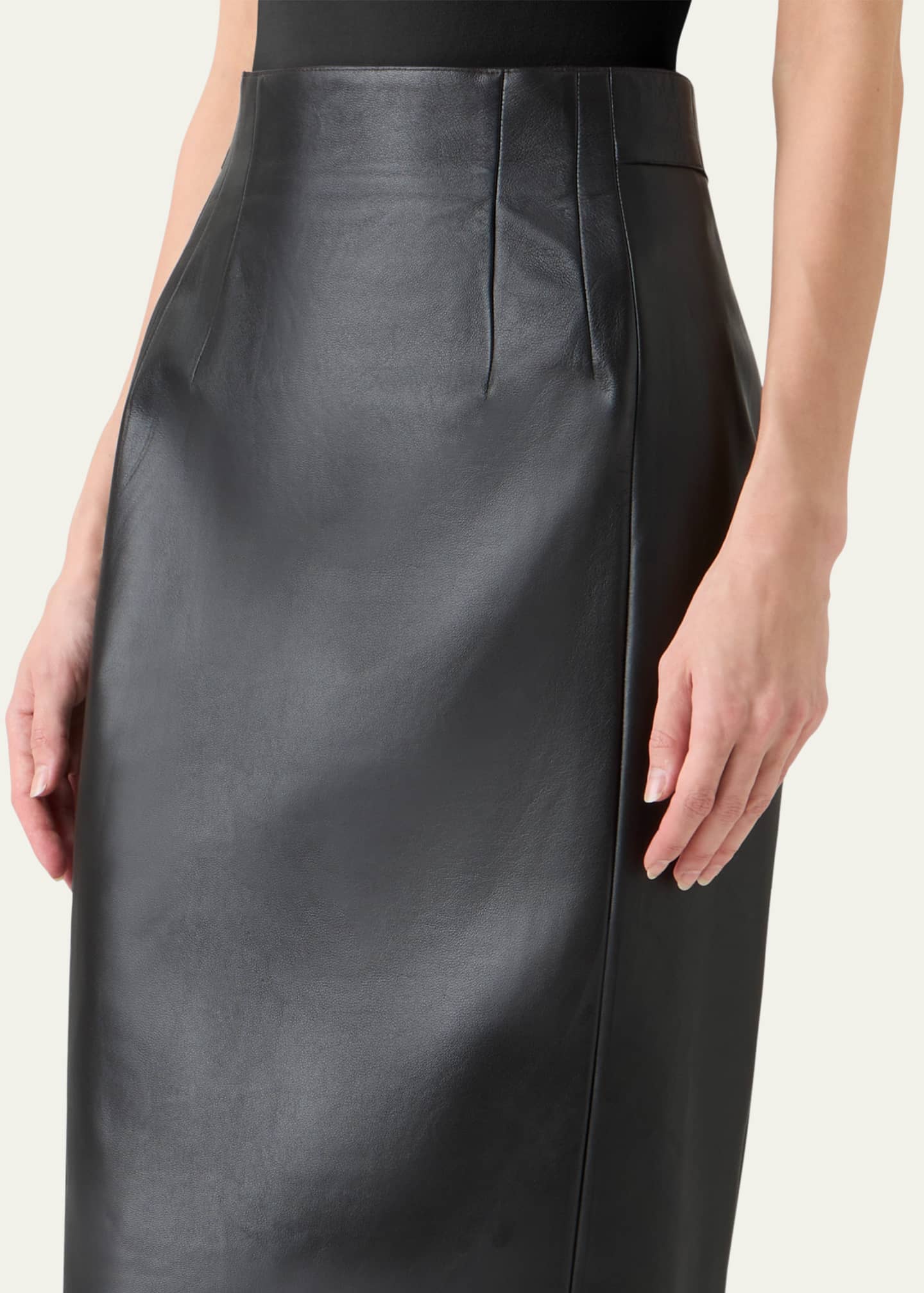 Akris Lamb Nappa Leather Pencil Skirt - Bergdorf Goodman