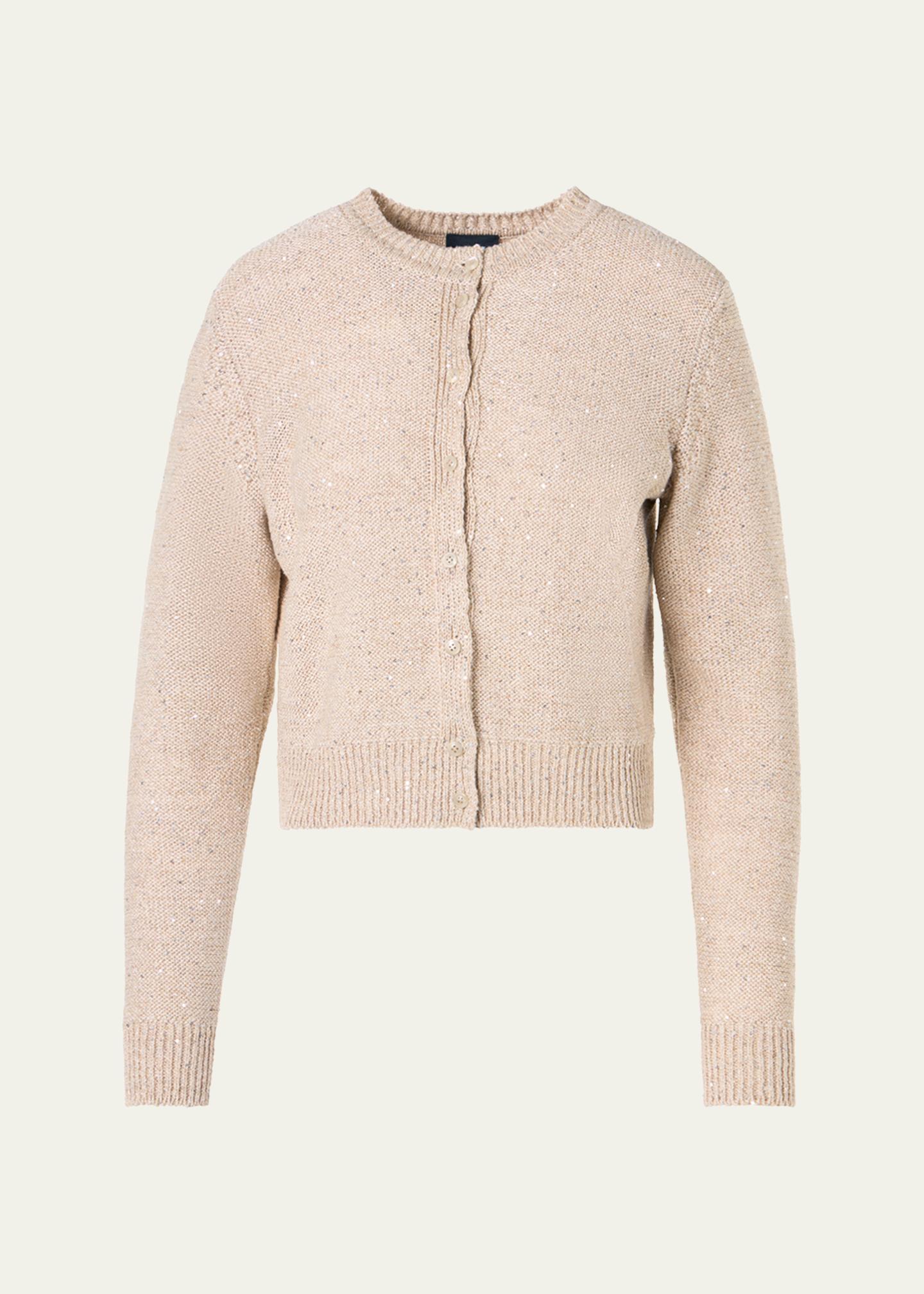 トップス Shimmering Knit Cardigan 26SS Akris Linen-Cotton Micro Sequin Knit Cardigan Sweater - Bergdorf
